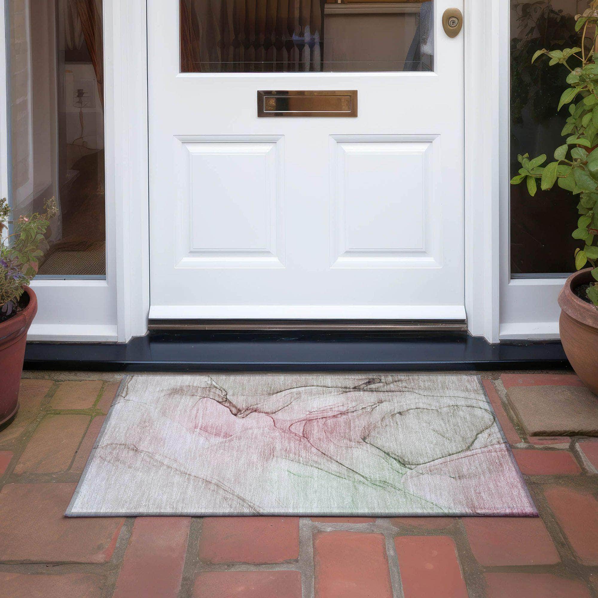Machine Made ACN502 Blush Pink Rugs