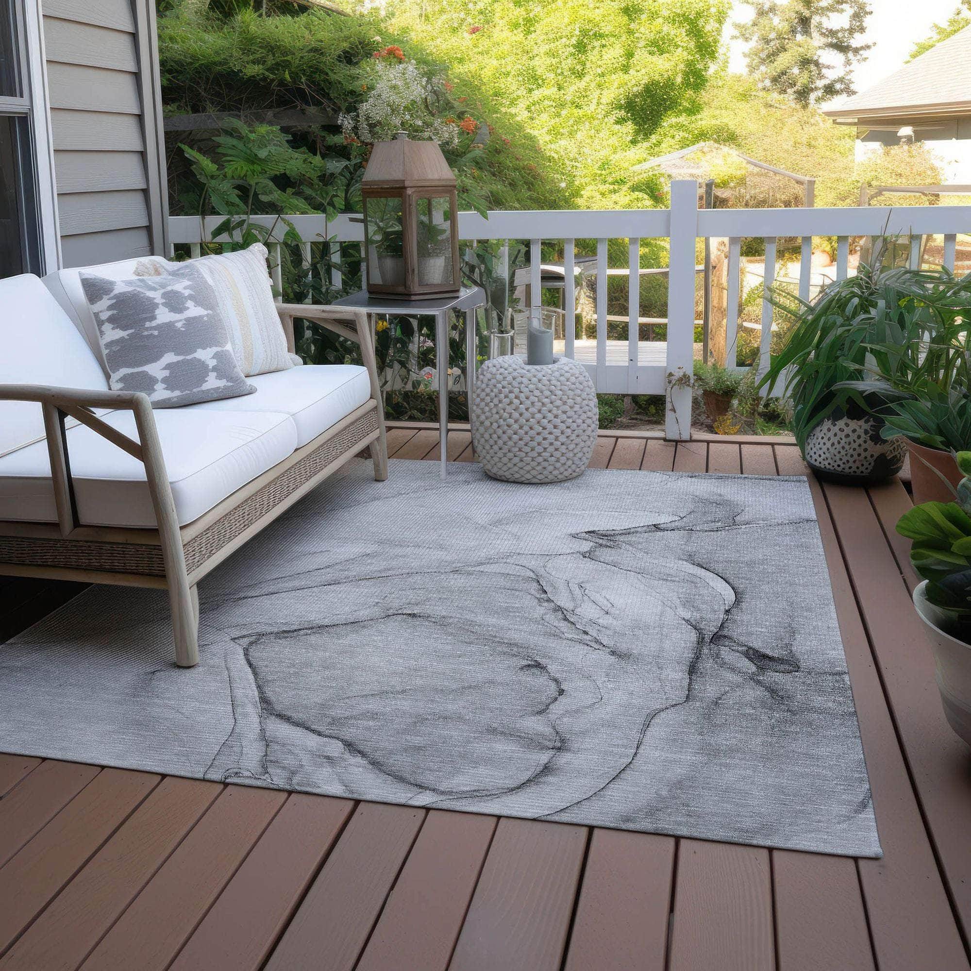Machine Made ACN502 Gray Rugs