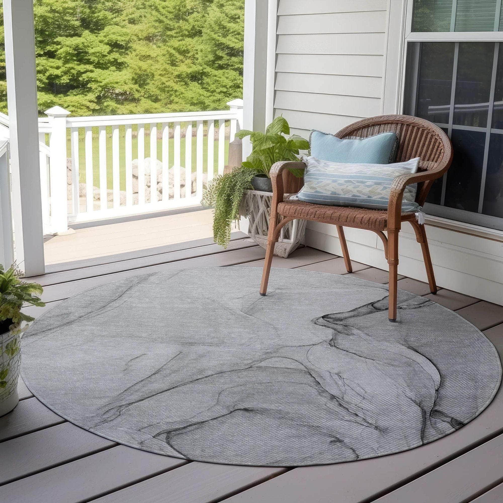Machine Made ACN502 Gray Rugs