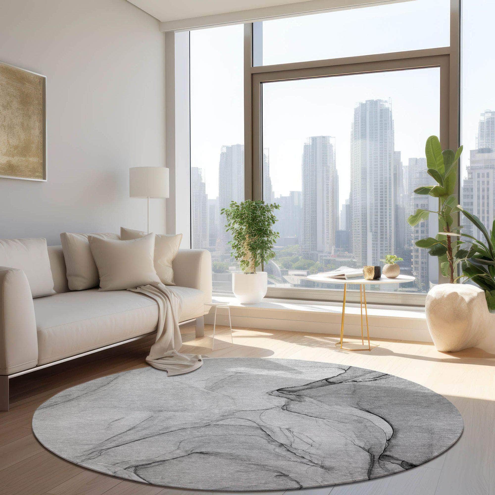 Machine Made ACN502 Gray Rugs
