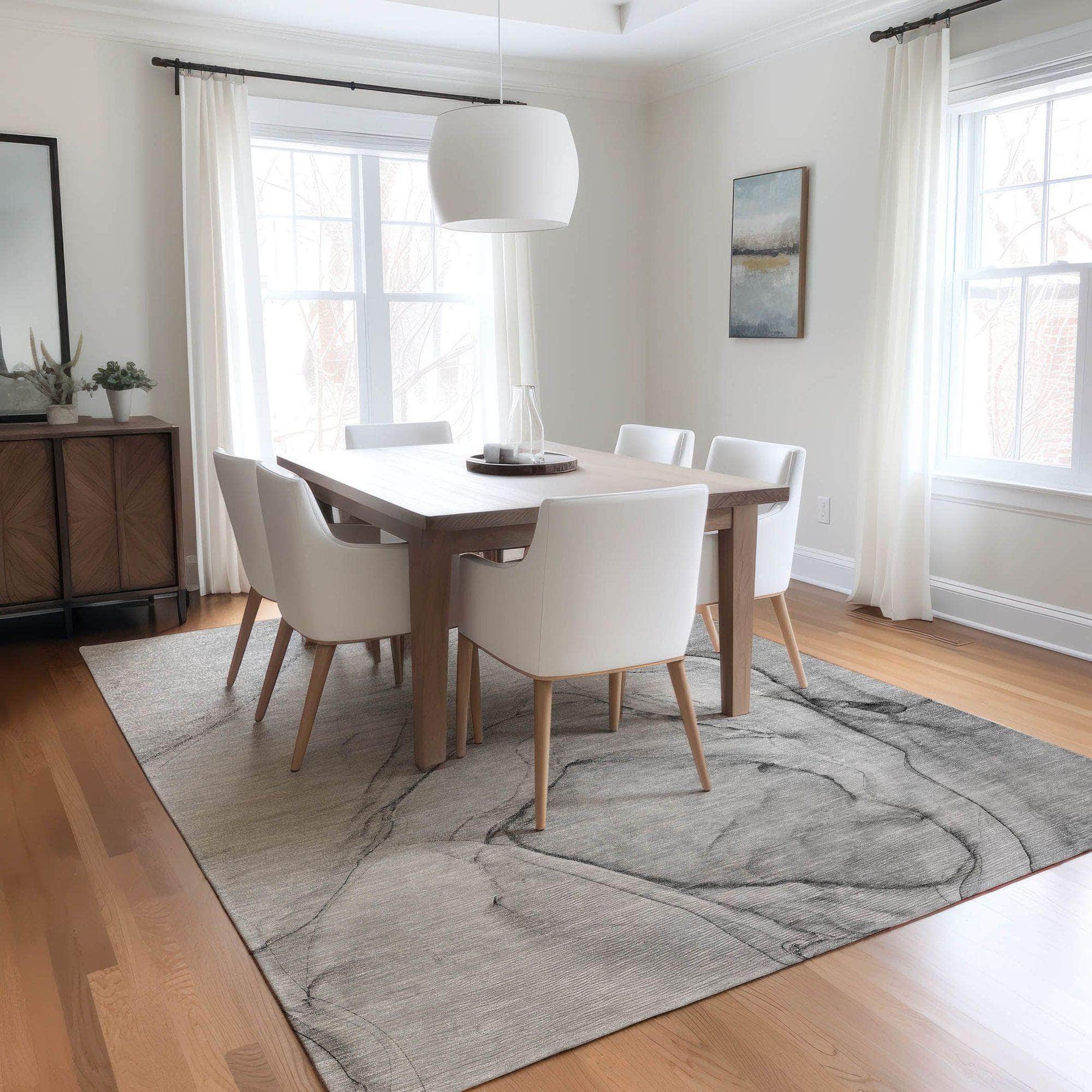 Machine Made ACN502 Gray Rugs