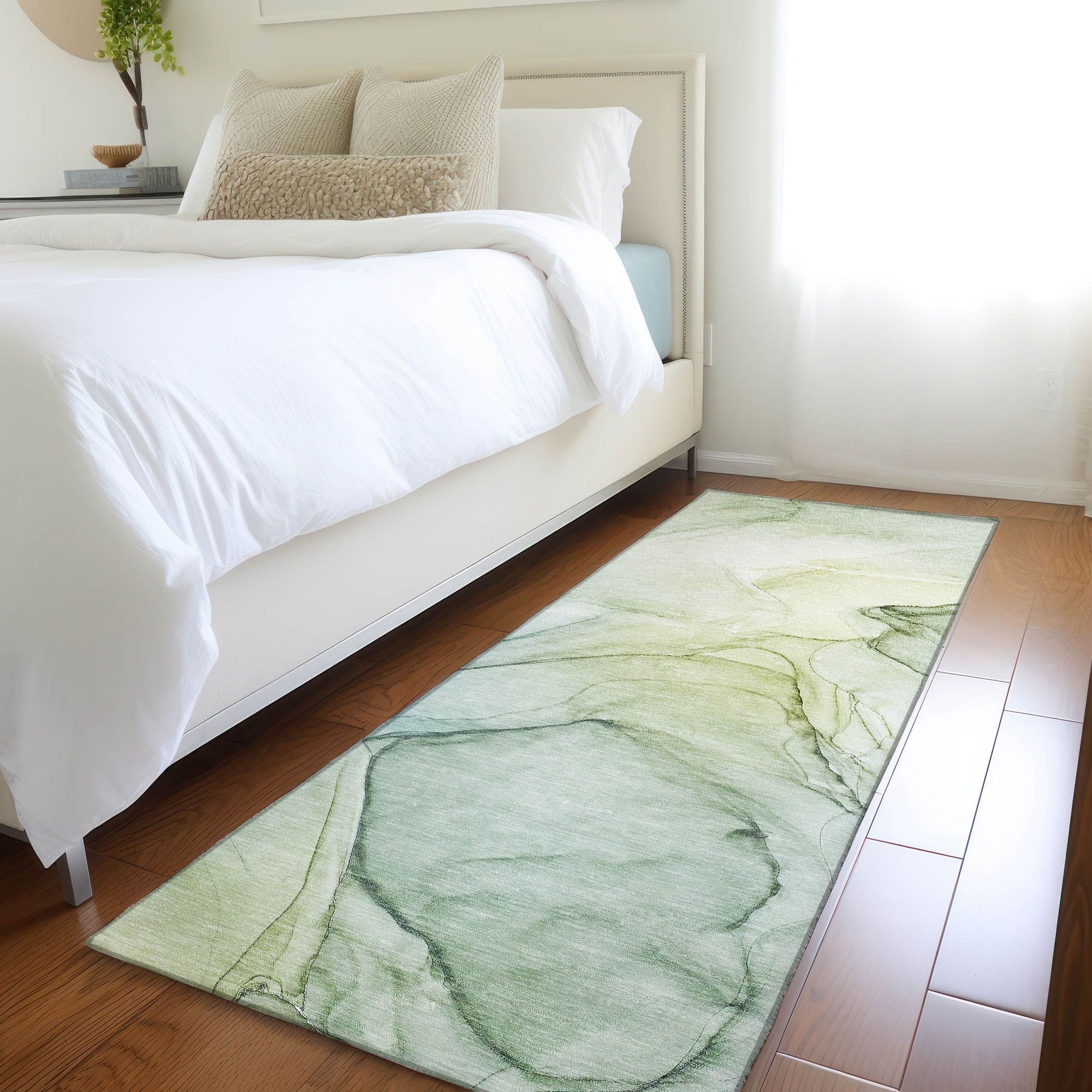 Machine Made ACN502 Green Rugs