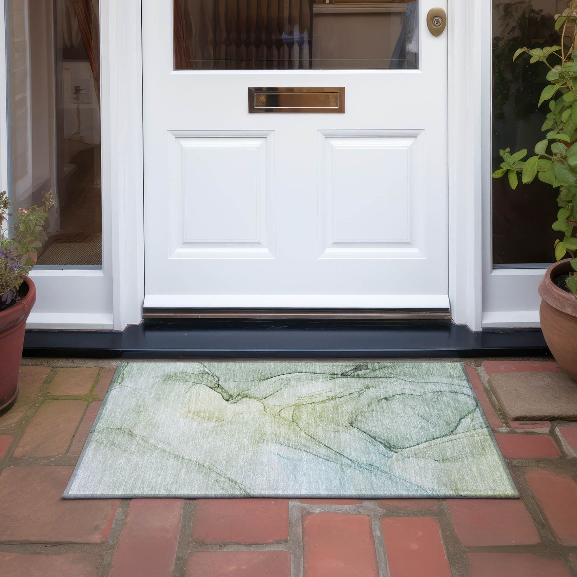 Machine Made ACN502 Green Rugs