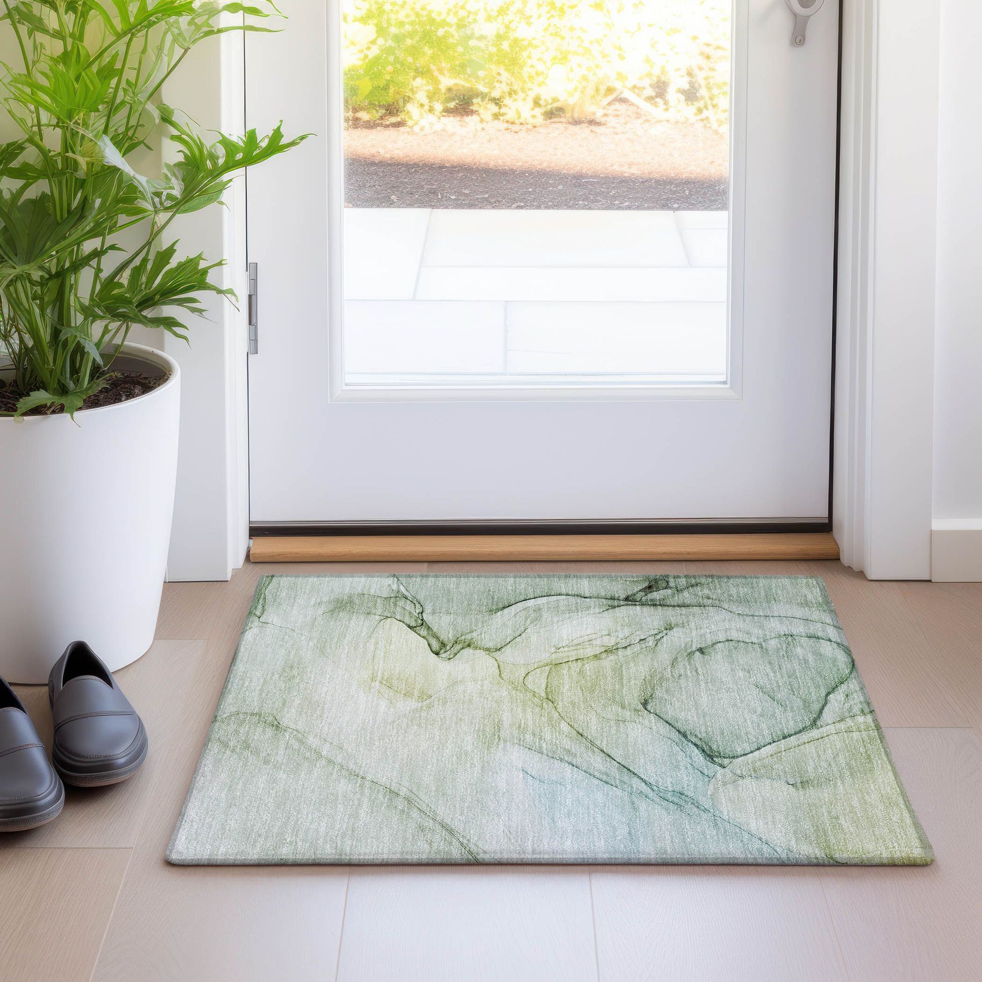 Machine Made ACN502 Green Rugs