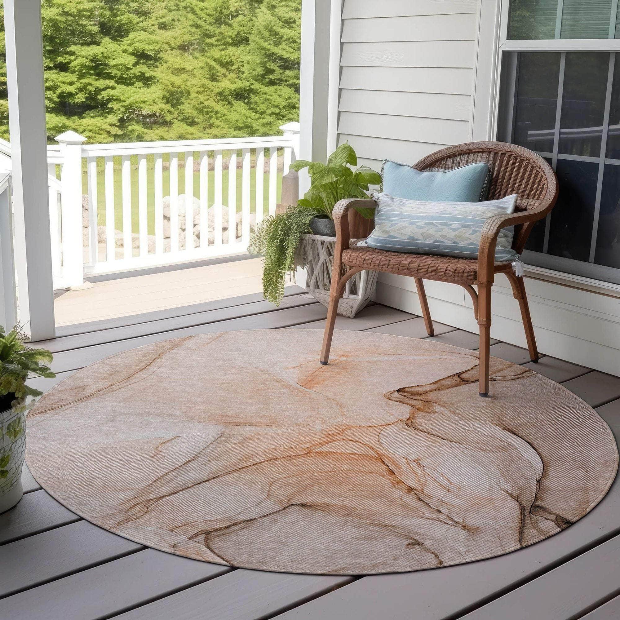 Machine Made ACN502 Orange Rugs