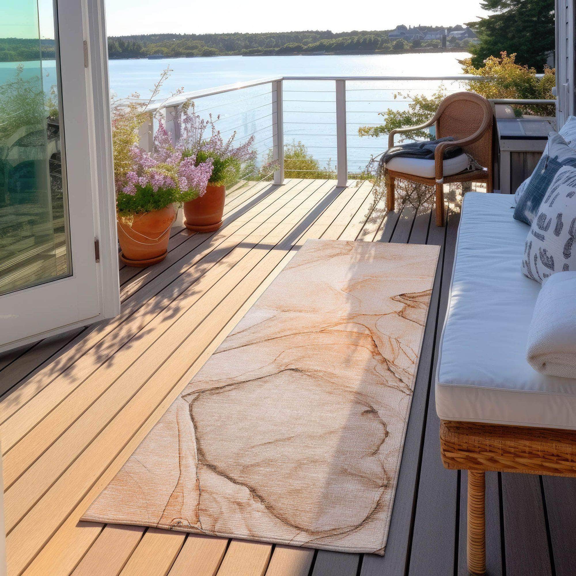 Machine Made ACN502 Orange Rugs