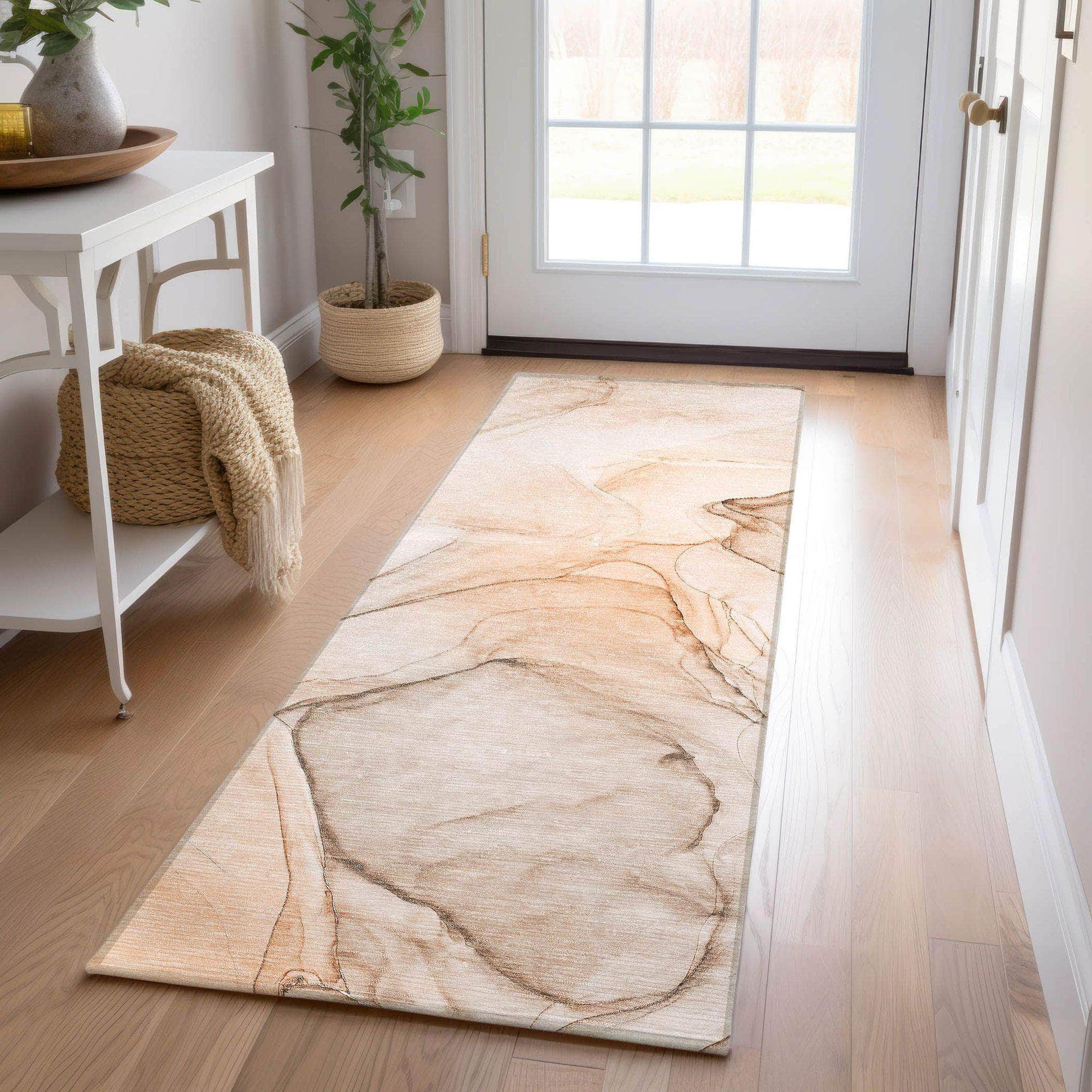 Machine Made ACN502 Orange Rugs