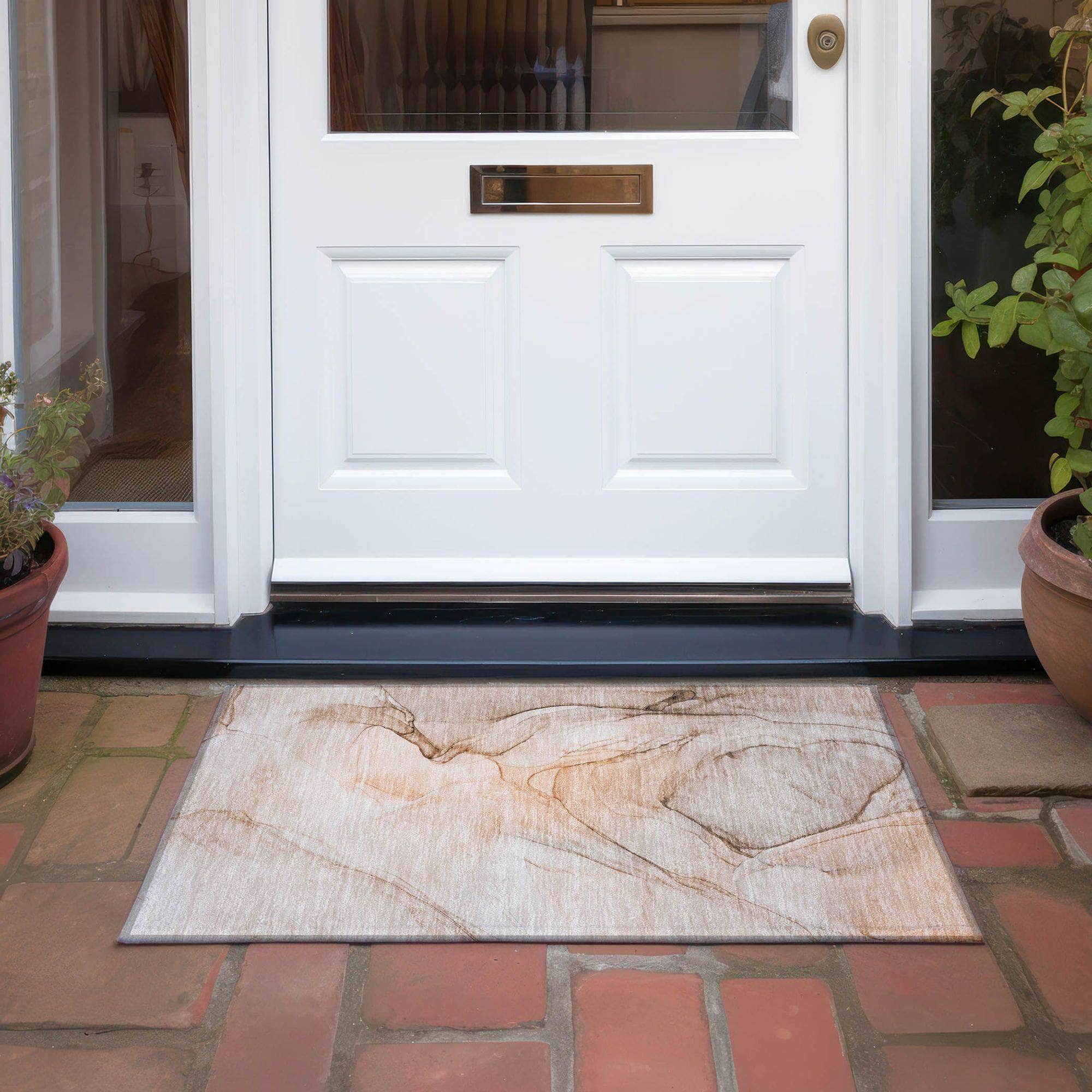 Machine Made ACN502 Orange Rugs
