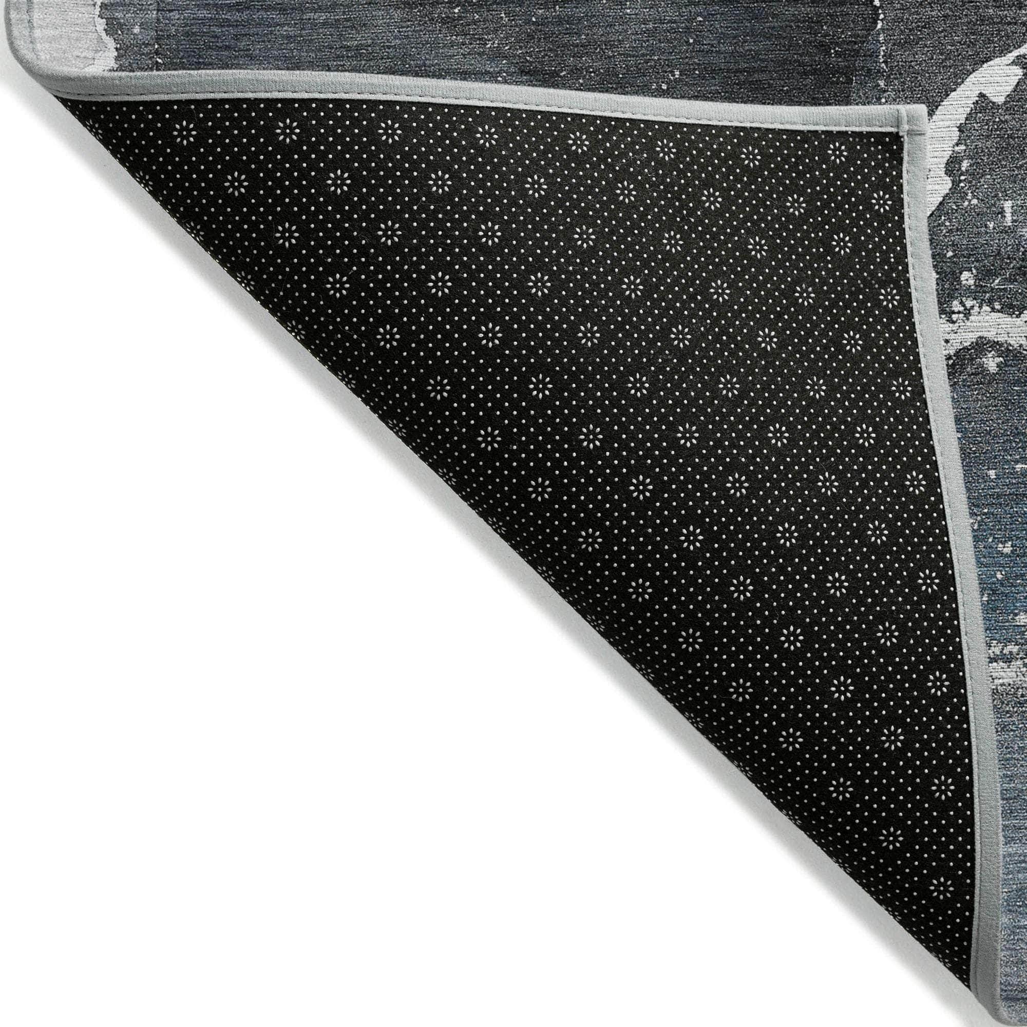 Machine Made ACN503 Blue Rugs