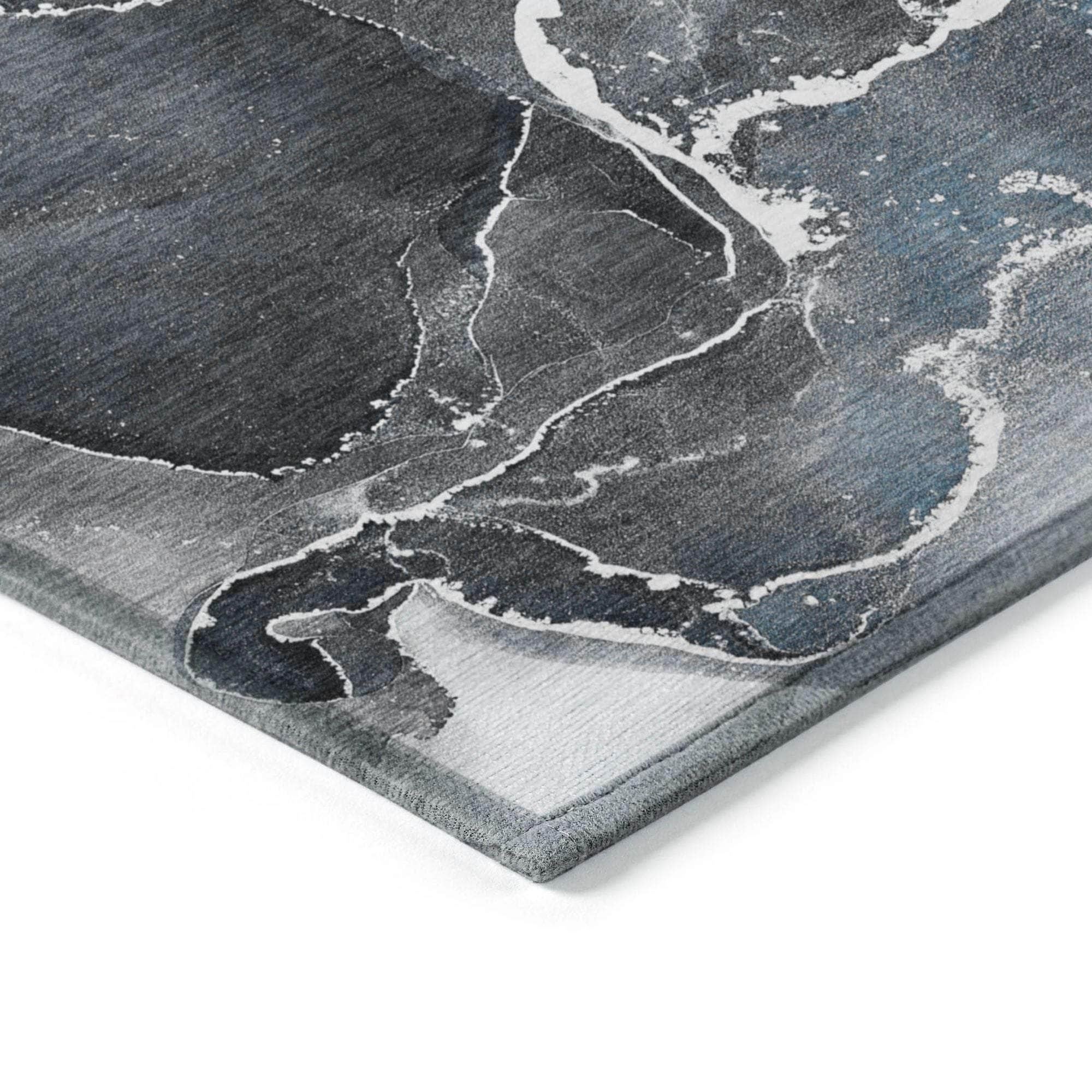 Machine Made ACN503 Blue Rugs