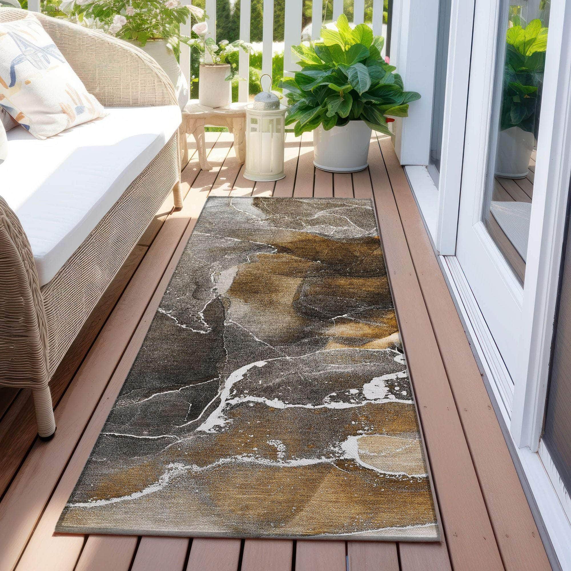 Machine Made ACN503 Brown Rugs