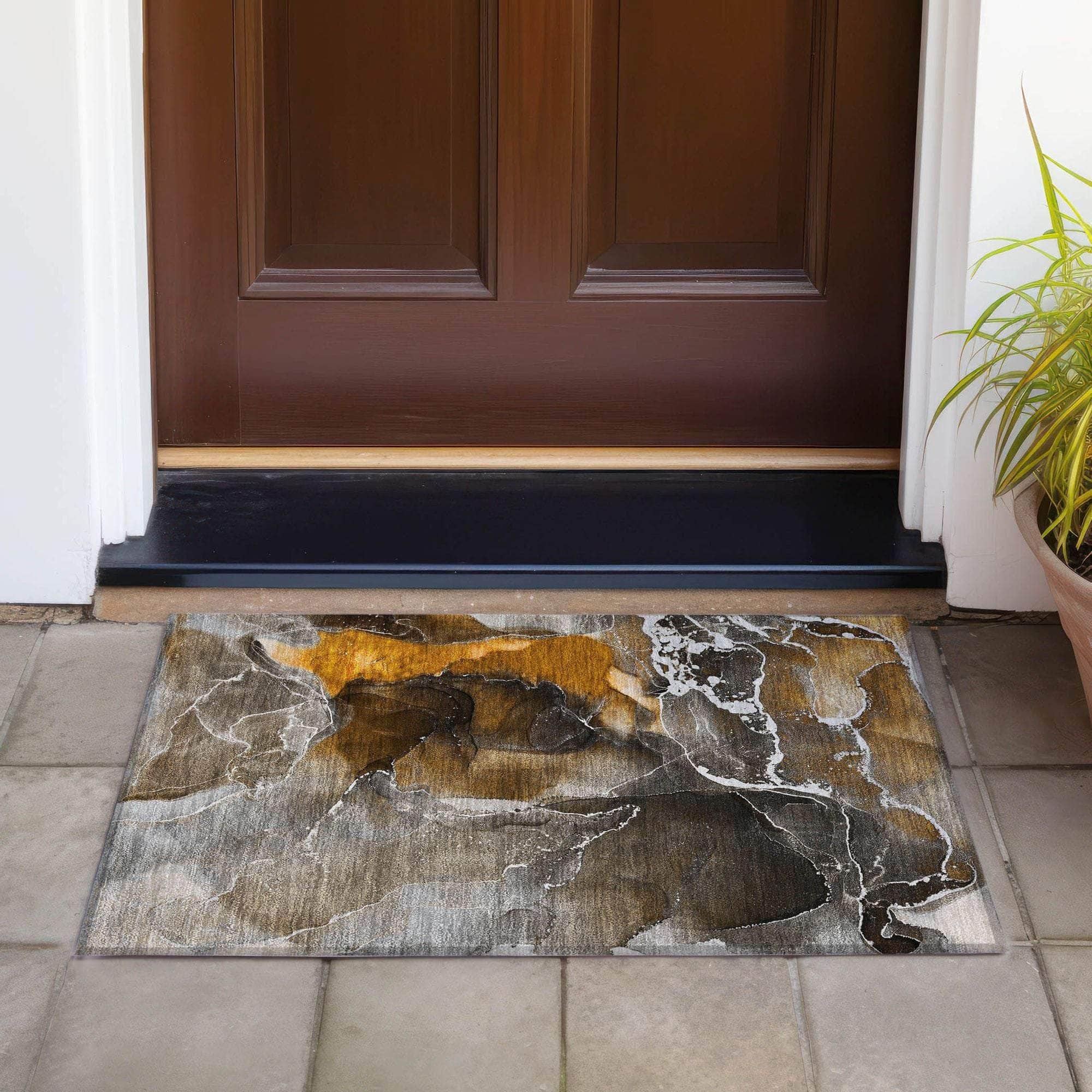Machine Made ACN503 Brown Rugs