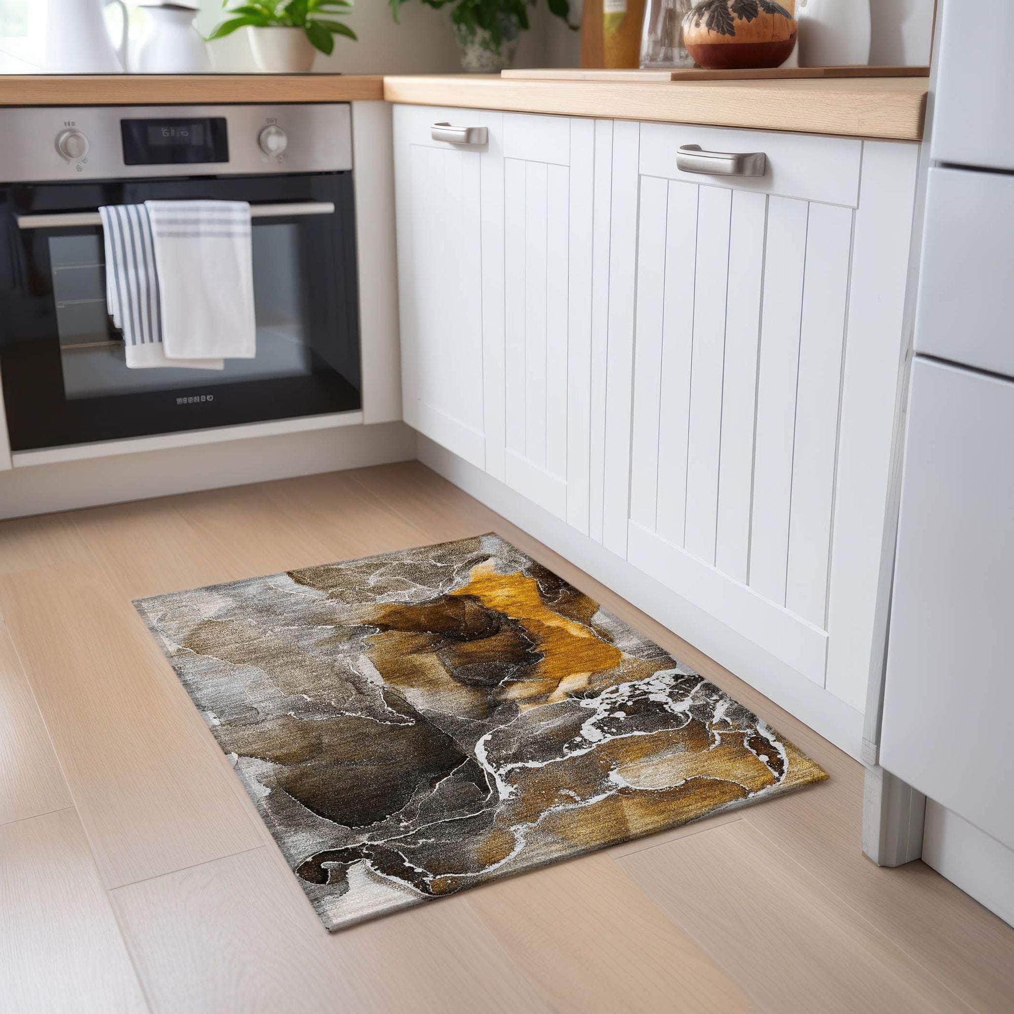 Machine Made ACN503 Brown Rugs