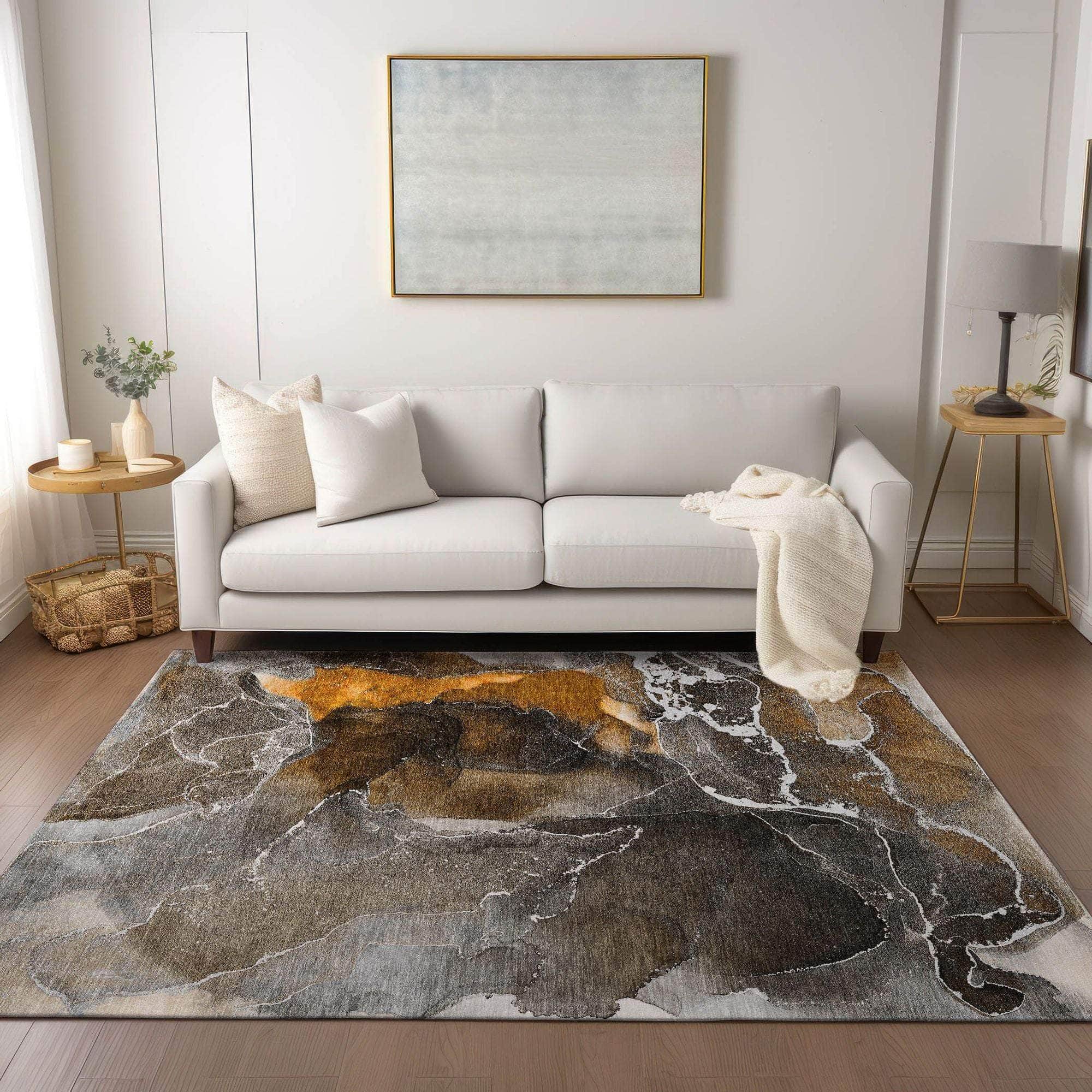 Machine Made ACN503 Brown Rugs