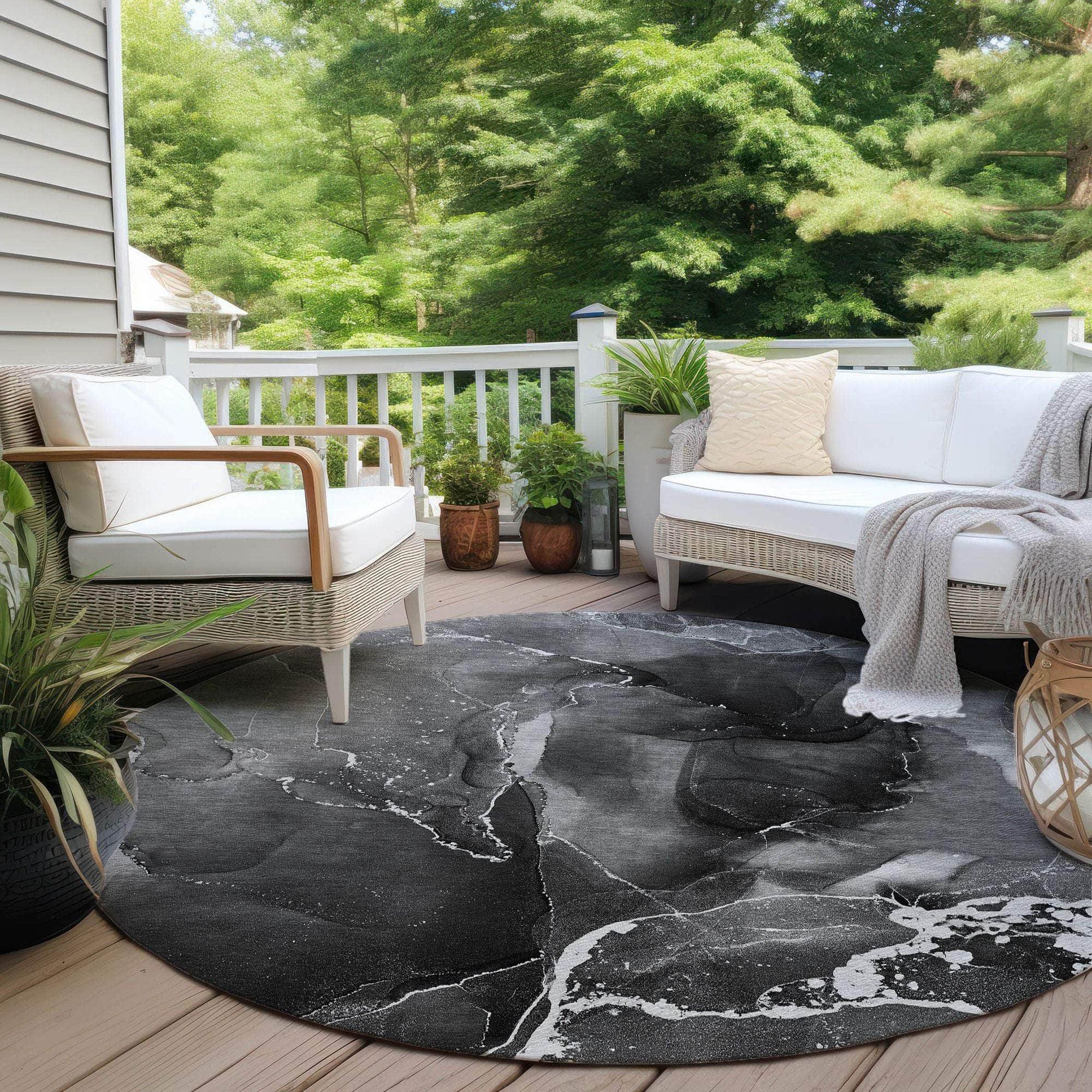 Machine Made ACN503 Gray Rugs