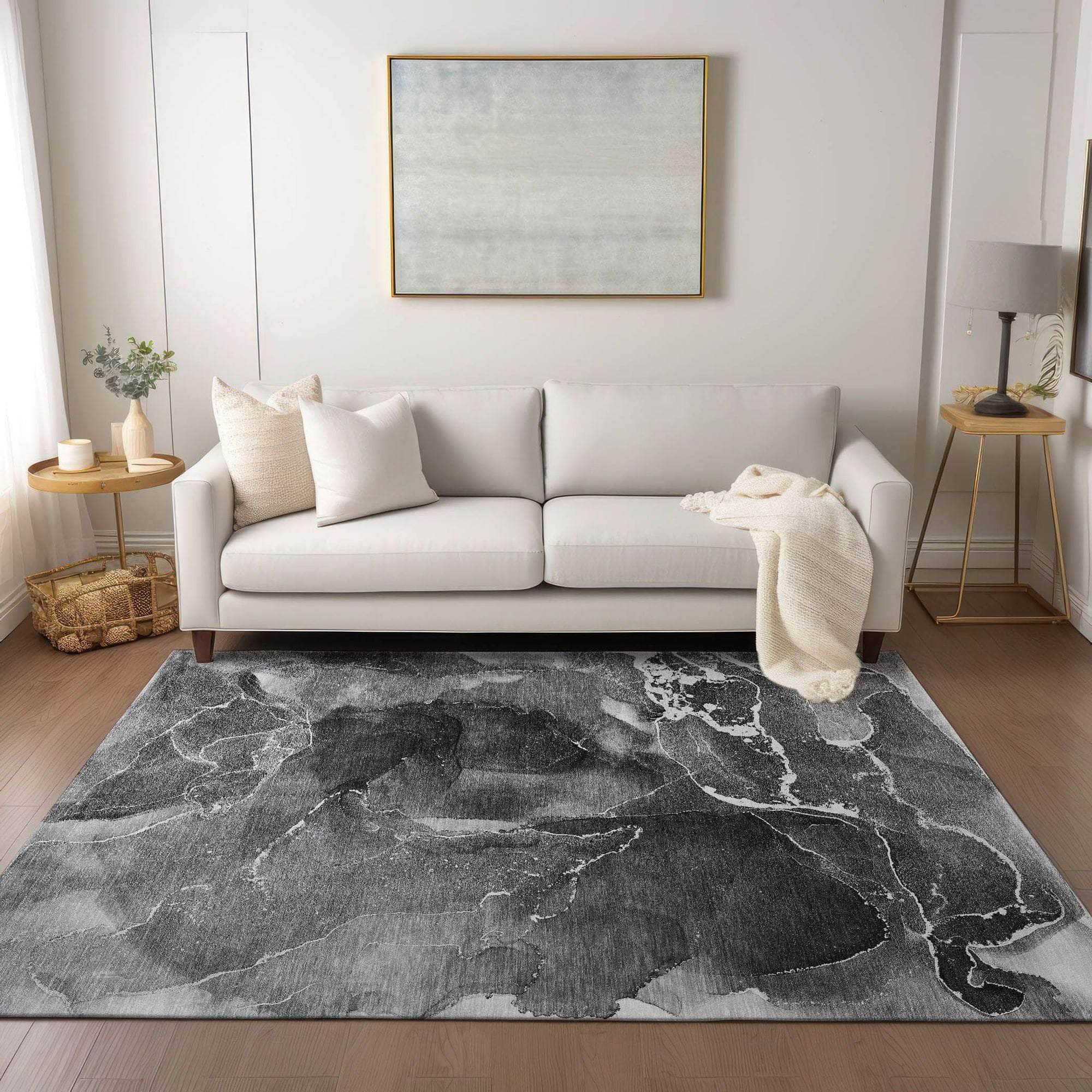 Machine Made ACN503 Gray Rugs