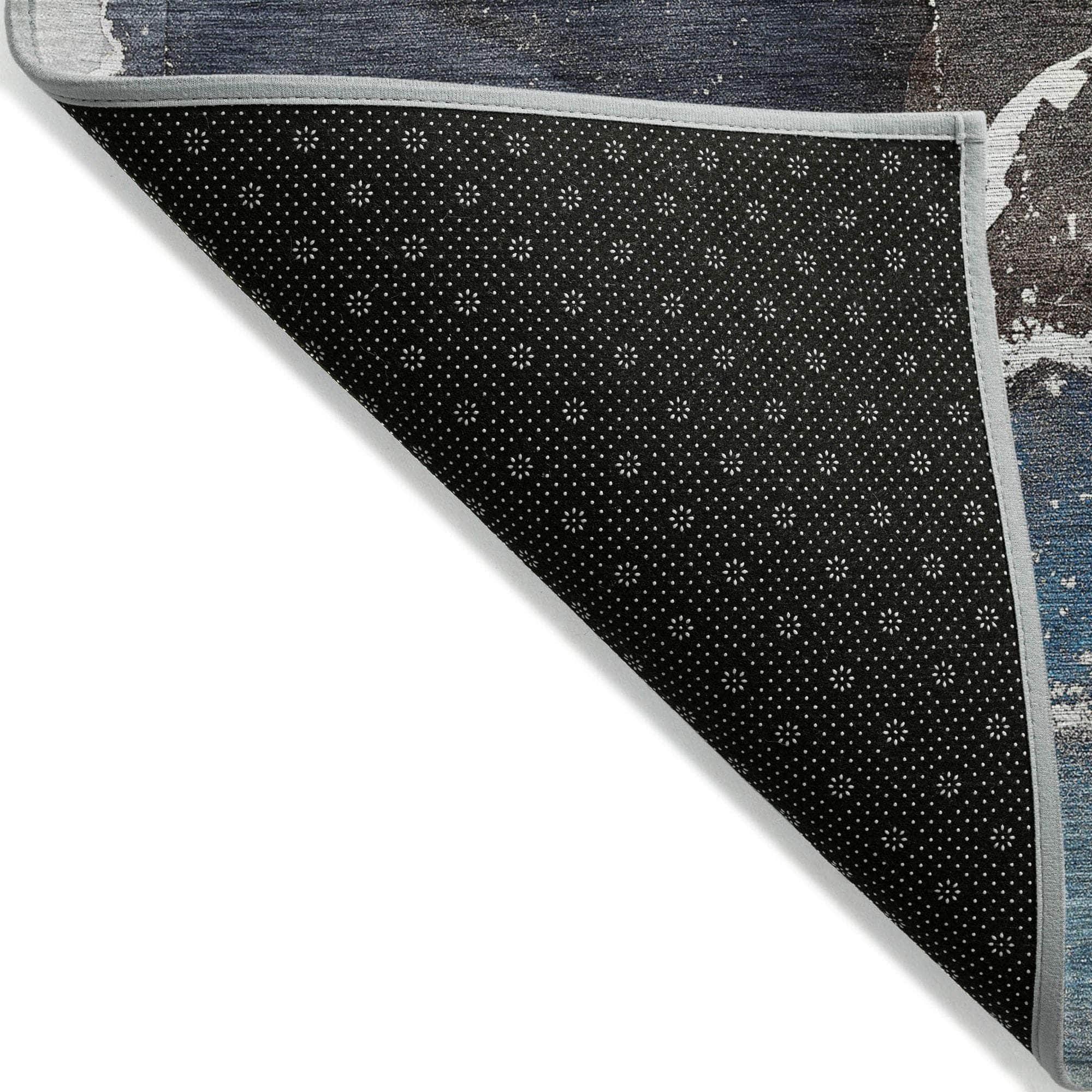 Machine Made ACN503 Navy Blue Rugs