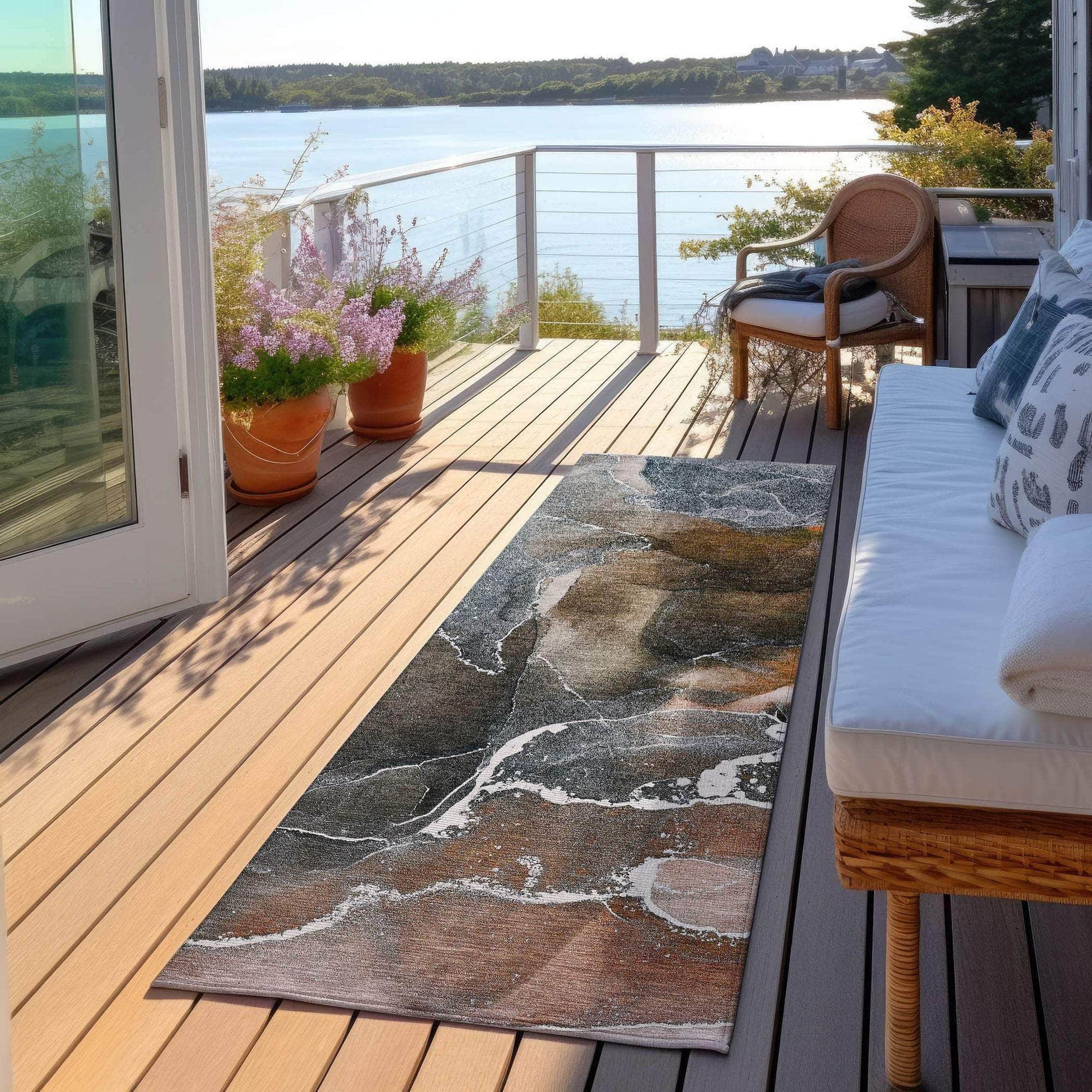 Machine Made ACN503 Orange Rugs