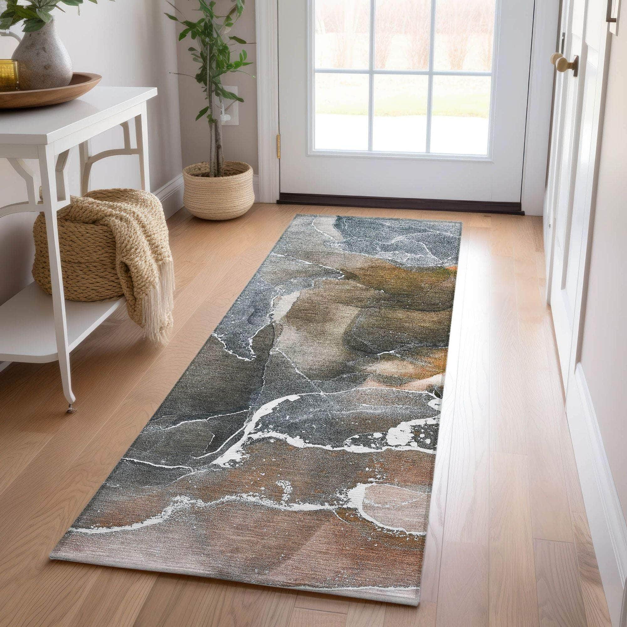 Machine Made ACN503 Orange Rugs