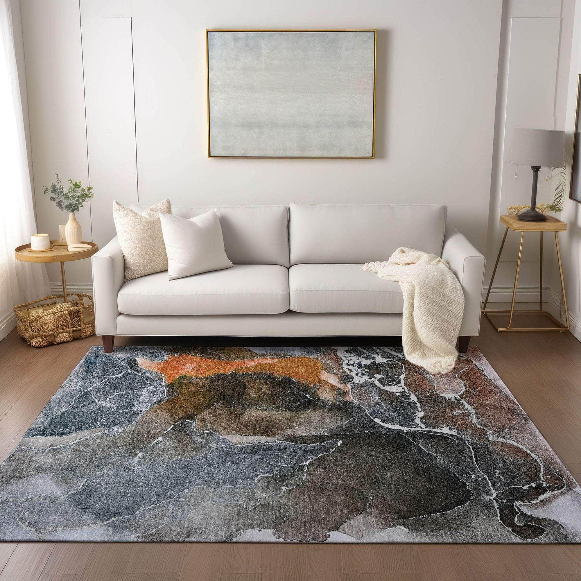 Machine Made ACN503 Orange Rugs
