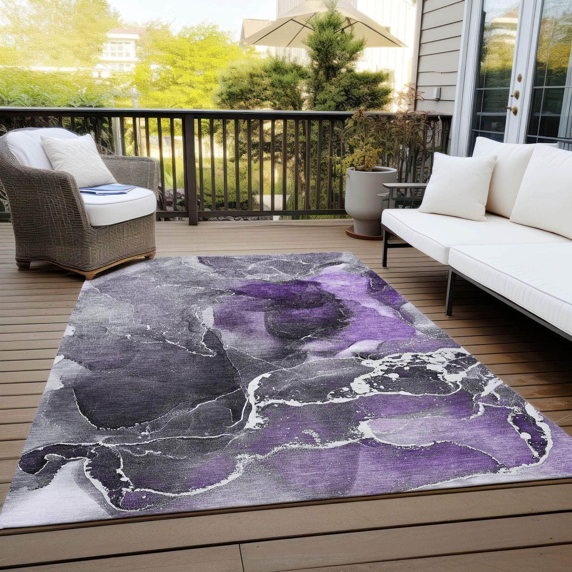 Machine Made ACN503 Purple Rugs