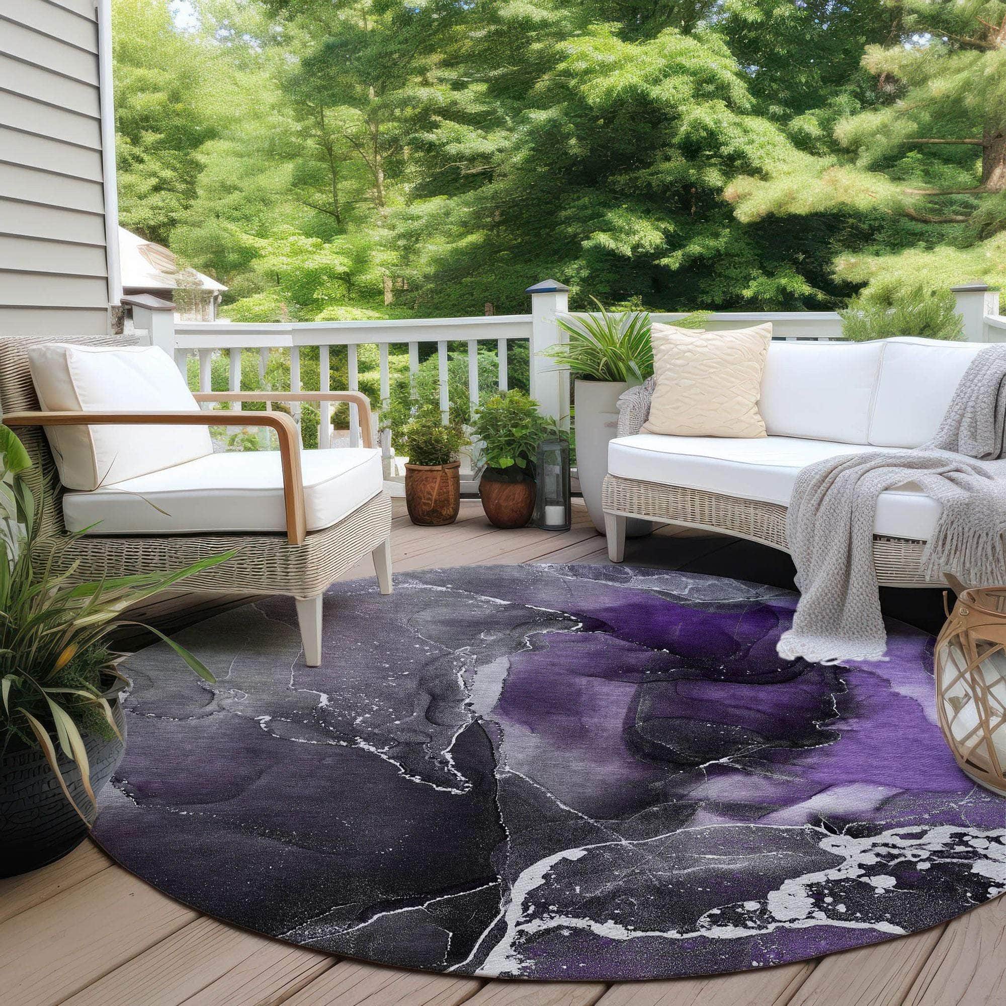 Machine Made ACN503 Purple Rugs