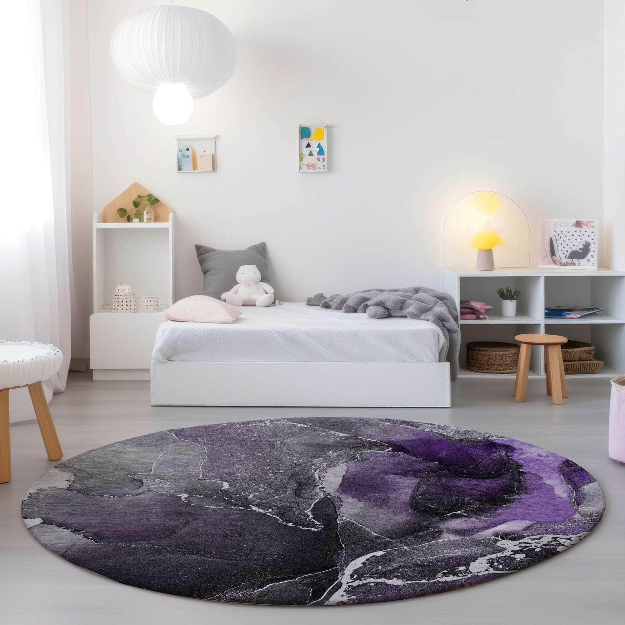 Machine Made ACN503 Purple Rugs