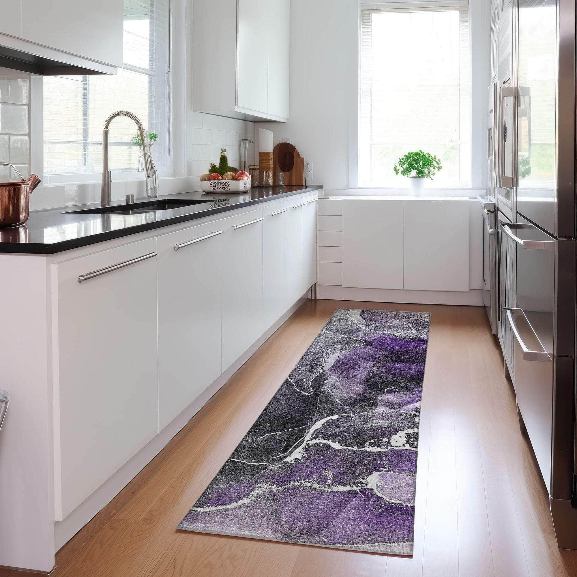 Machine Made ACN503 Purple Rugs