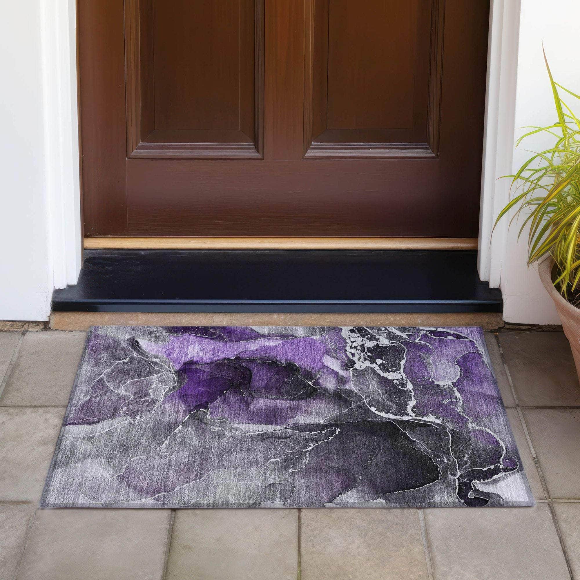 Machine Made ACN503 Purple Rugs