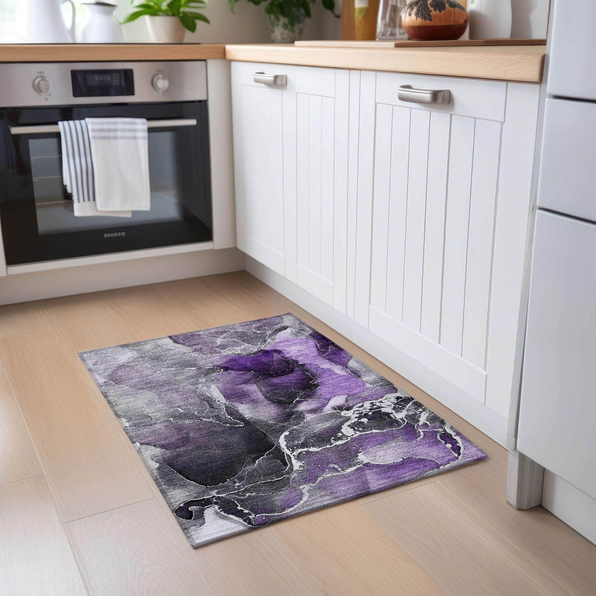 Machine Made ACN503 Purple Rugs