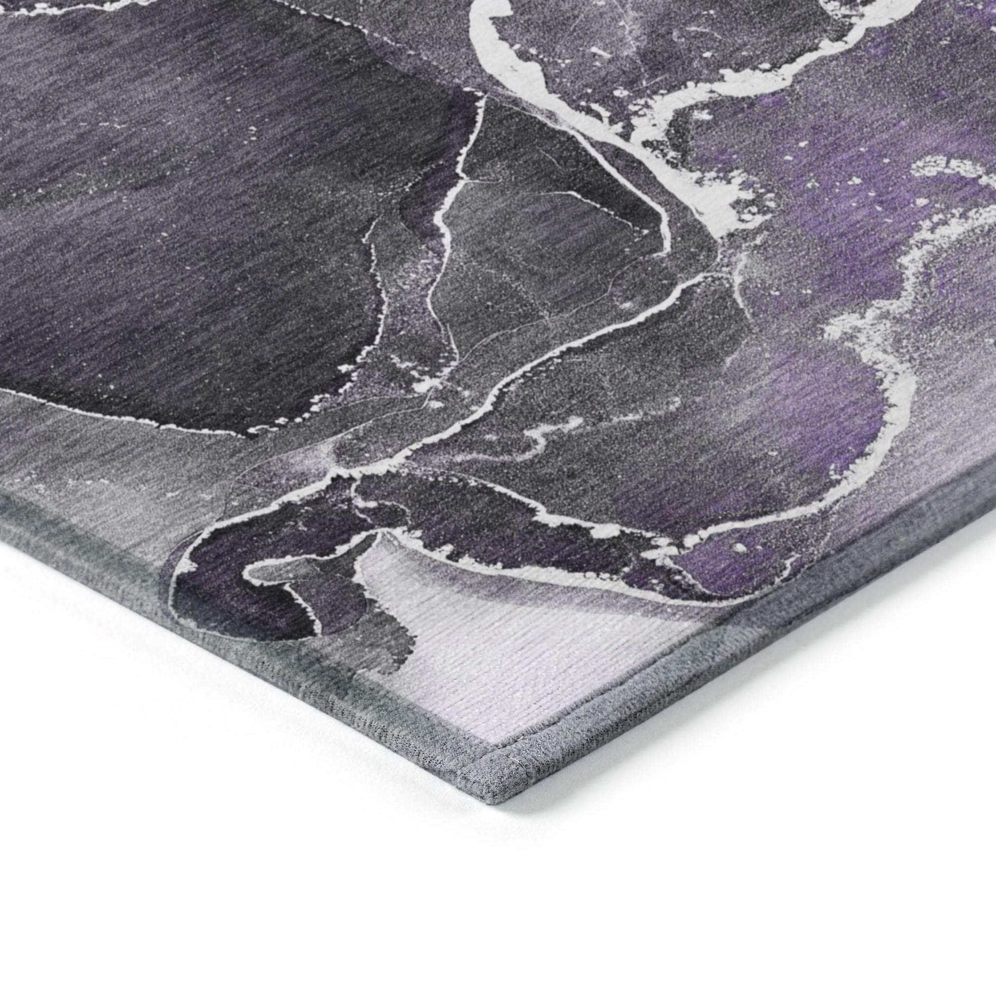 Machine Made ACN503 Purple Rugs