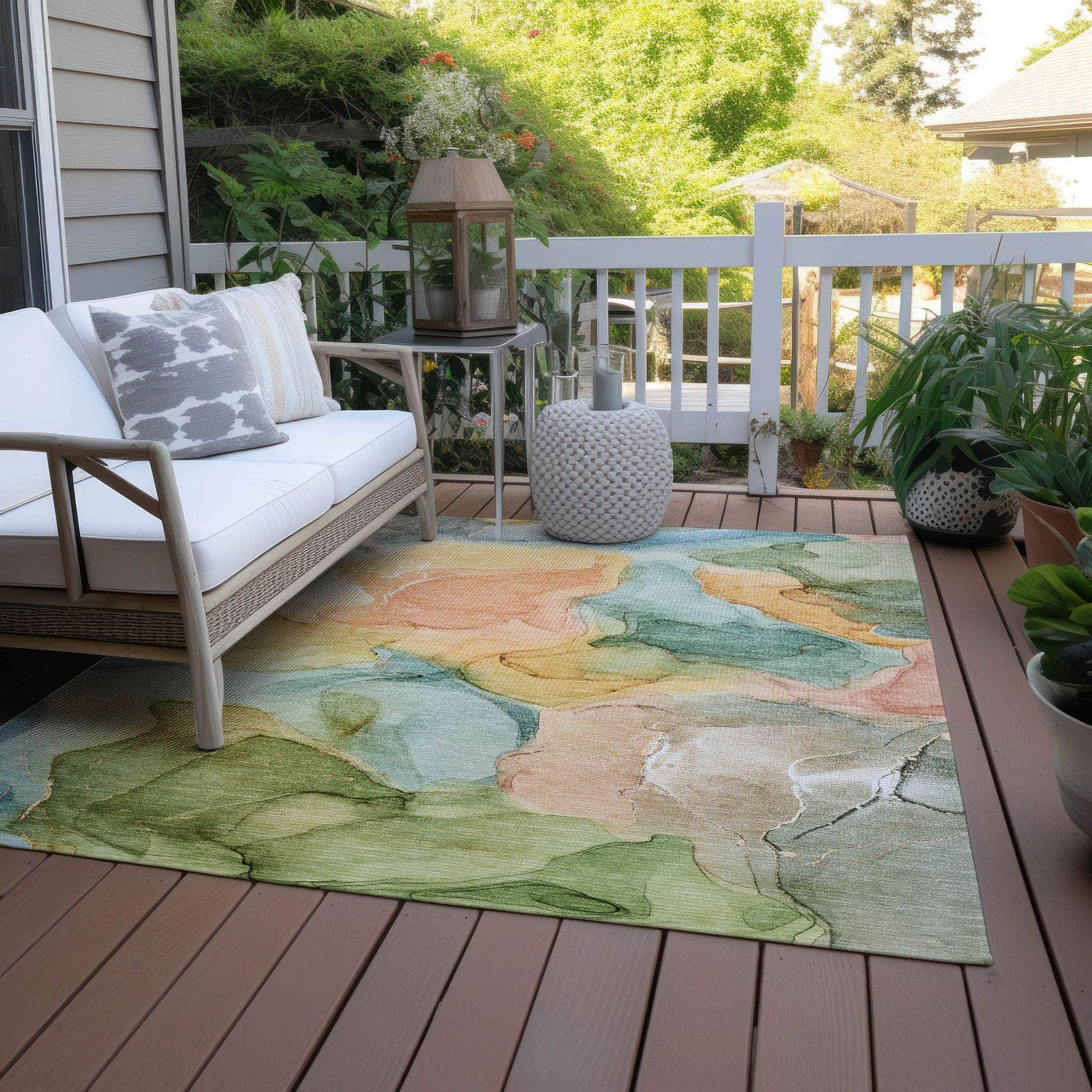 Machine Made ACN504 Blue Rugs