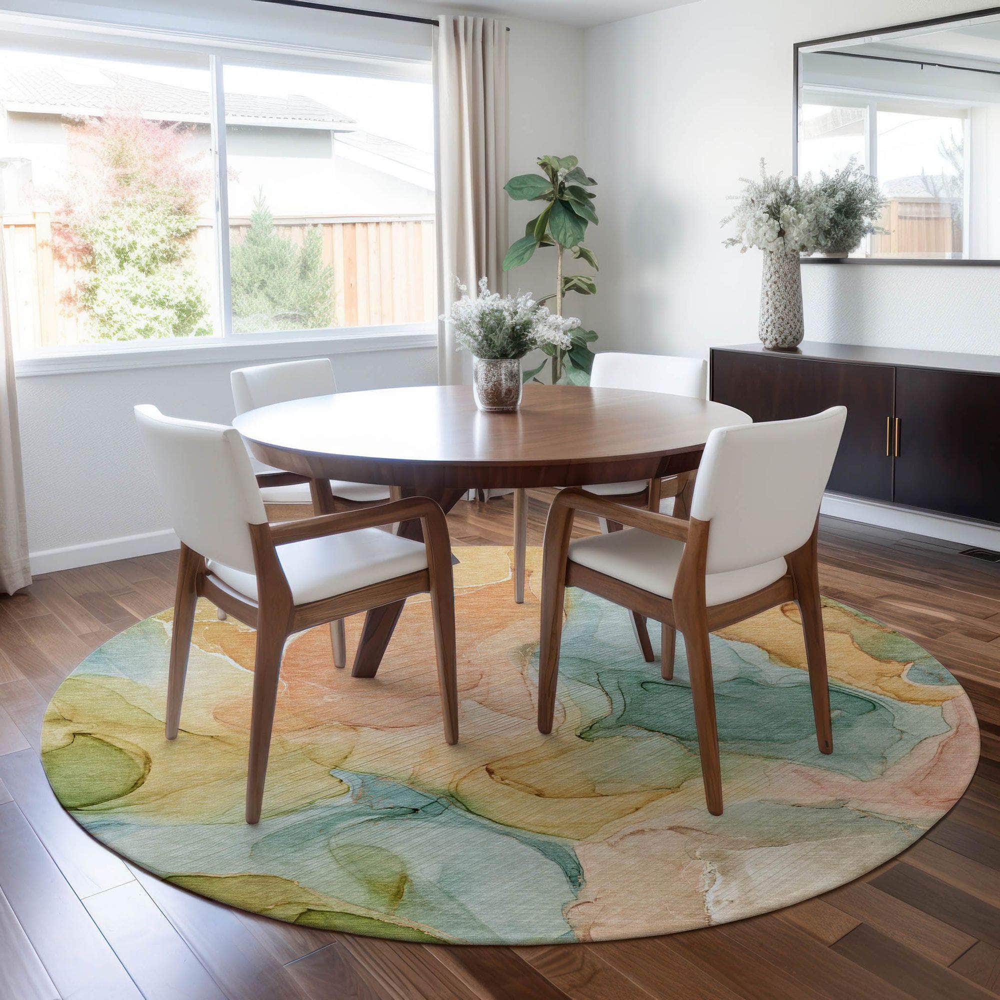 Machine Made ACN504 Blue Rugs