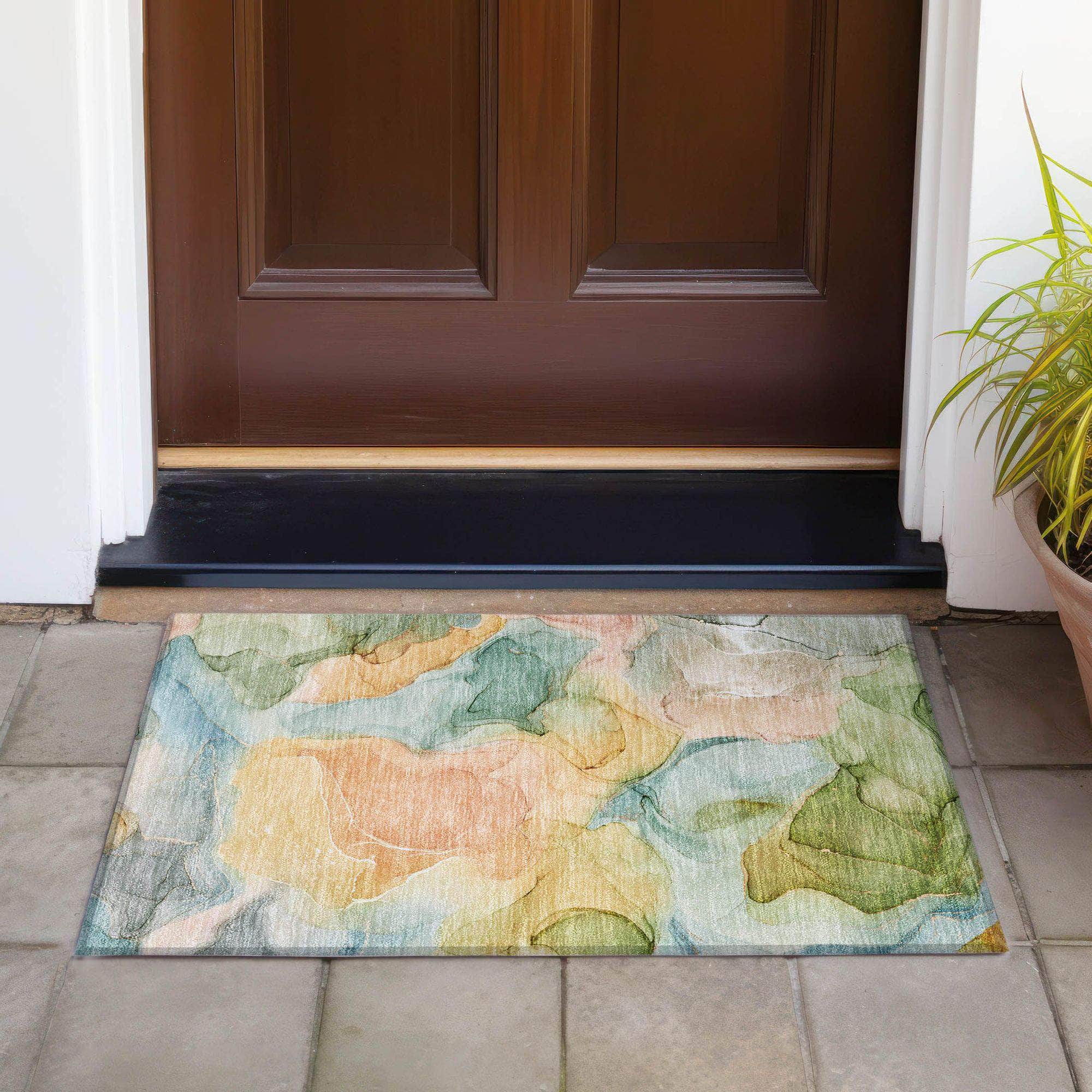 Machine Made ACN504 Blue Rugs