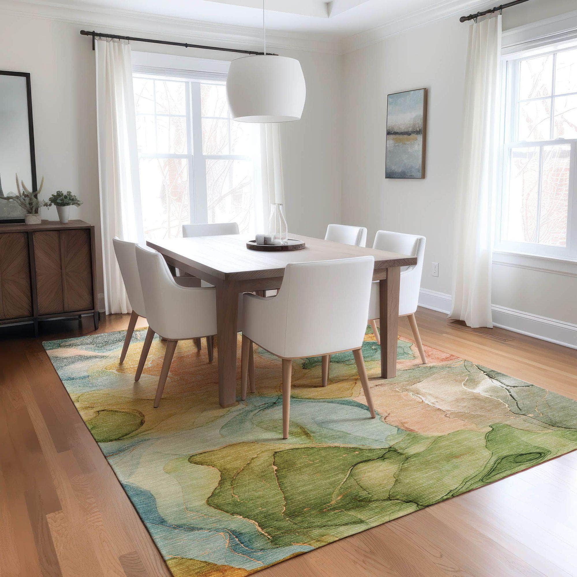 Machine Made ACN504 Blue Rugs