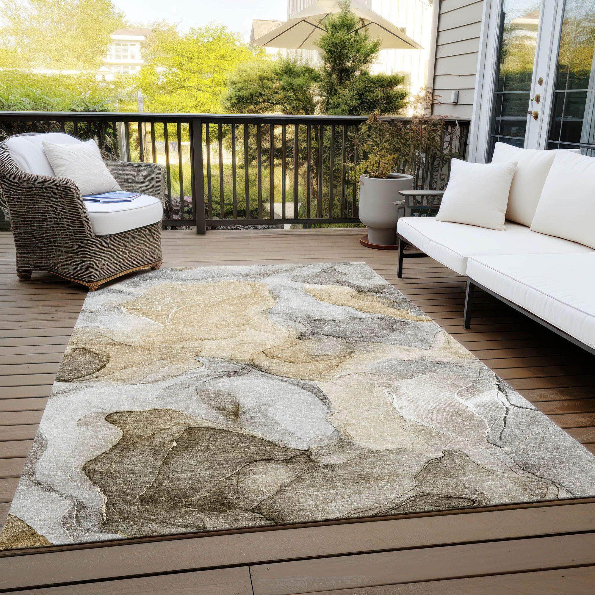 Machine Made ACN504 Brown Rugs