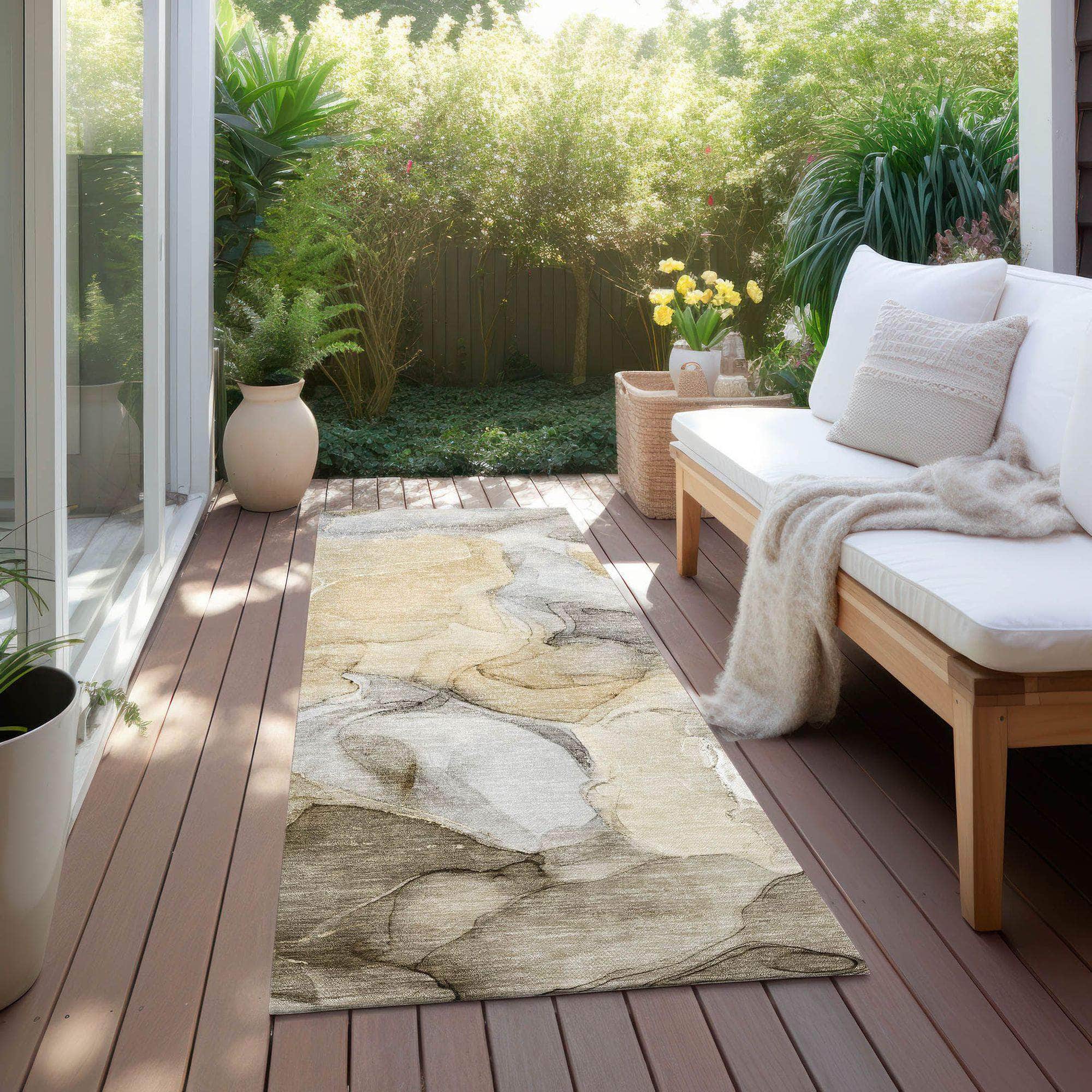 Machine Made ACN504 Brown Rugs
