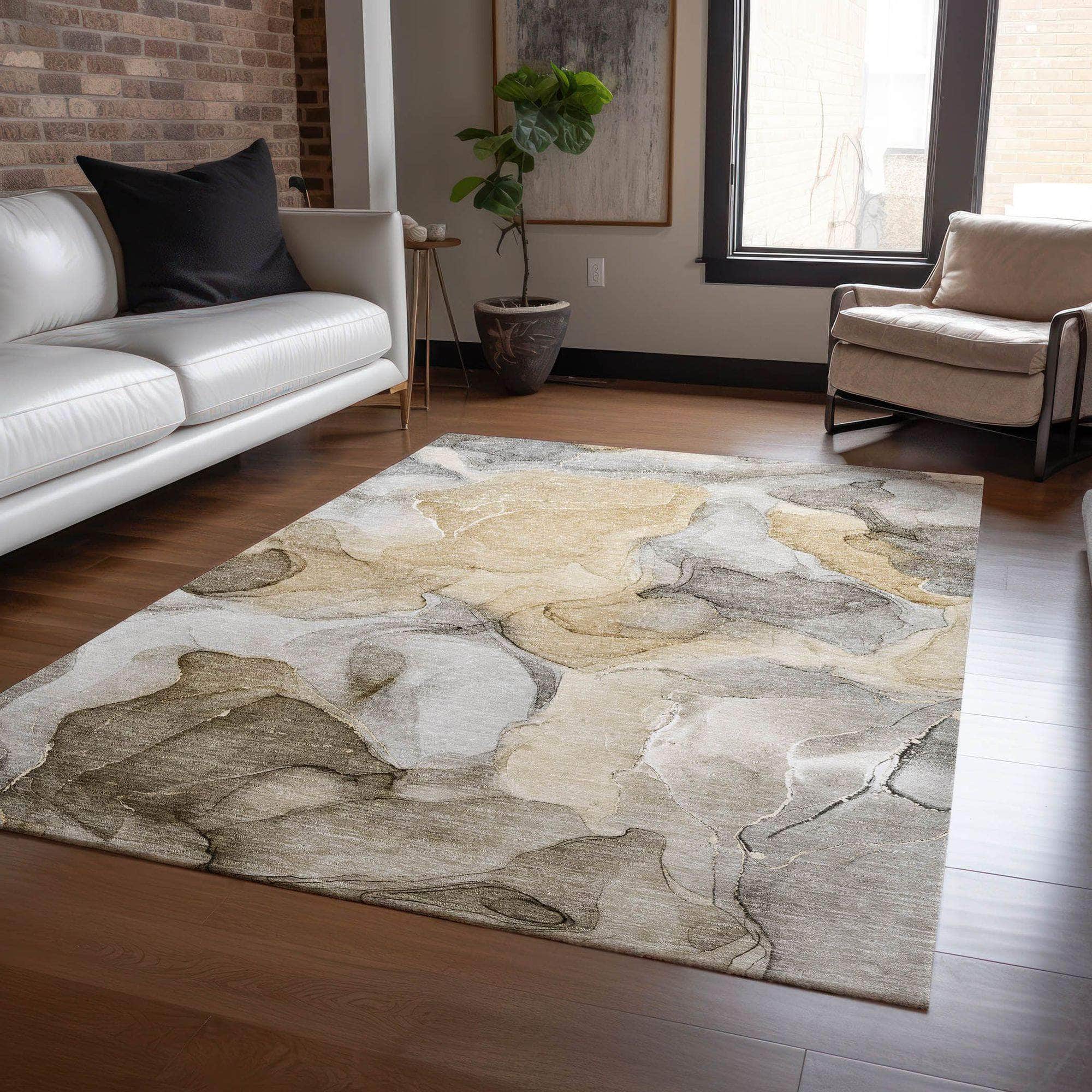 Machine Made ACN504 Brown Rugs