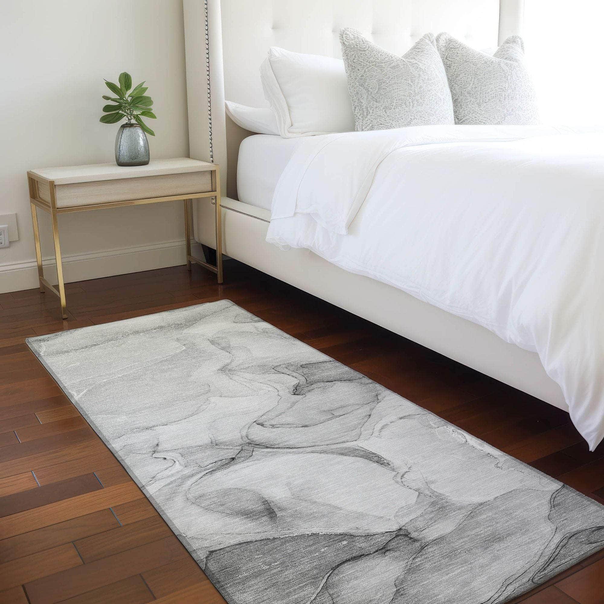 Machine Made ACN504 Gray Rugs