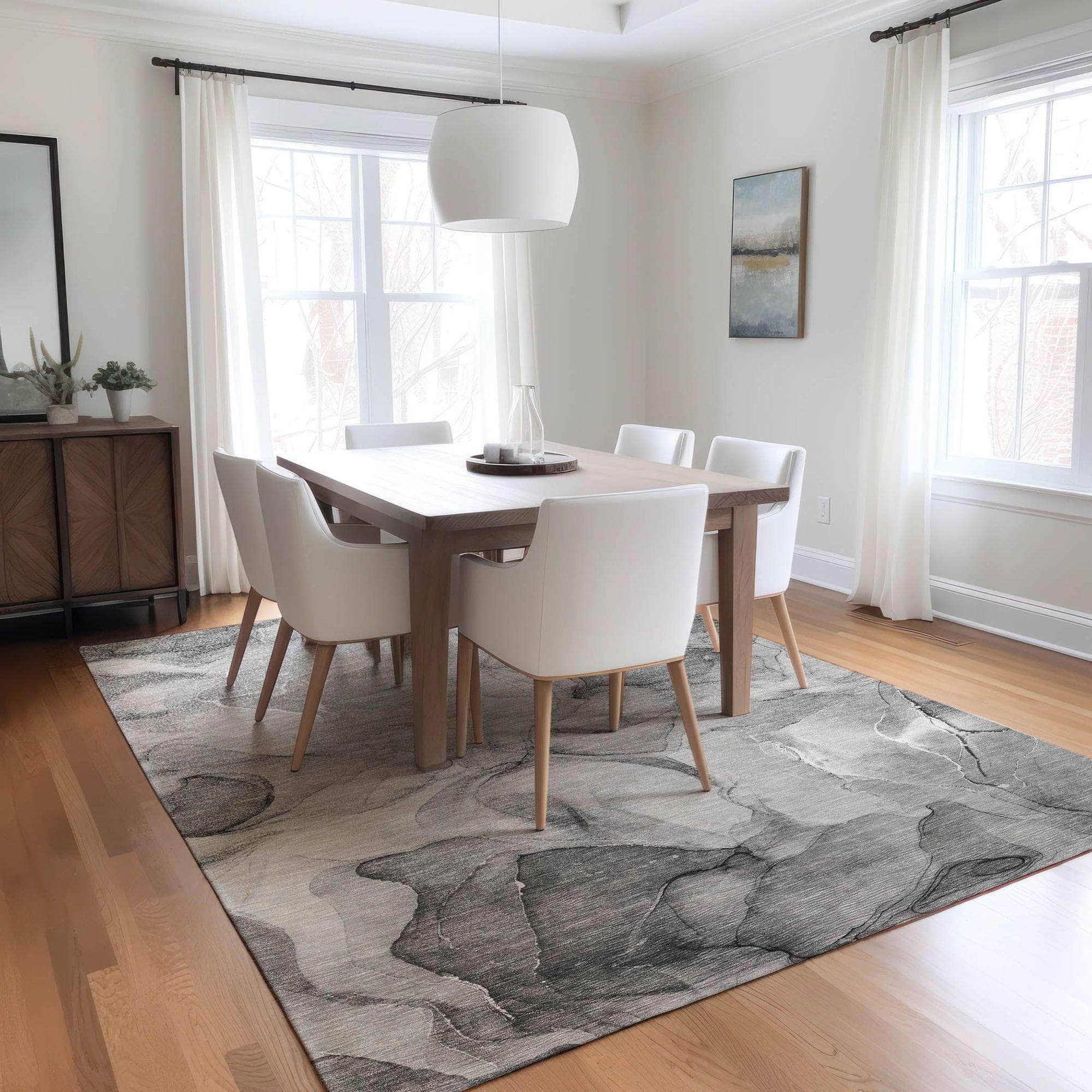 Machine Made ACN504 Gray Rugs