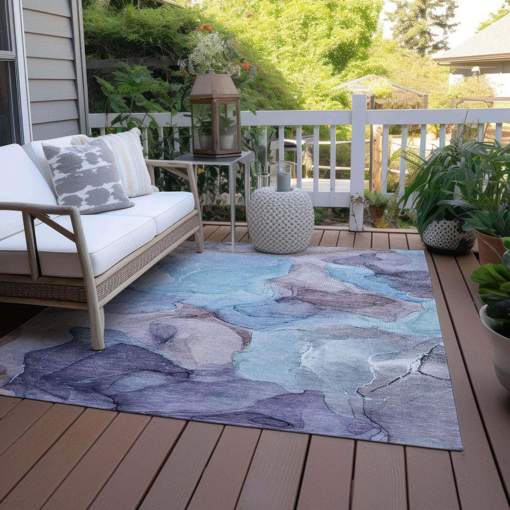 Machine Made ACN504 Navy Blue Rugs