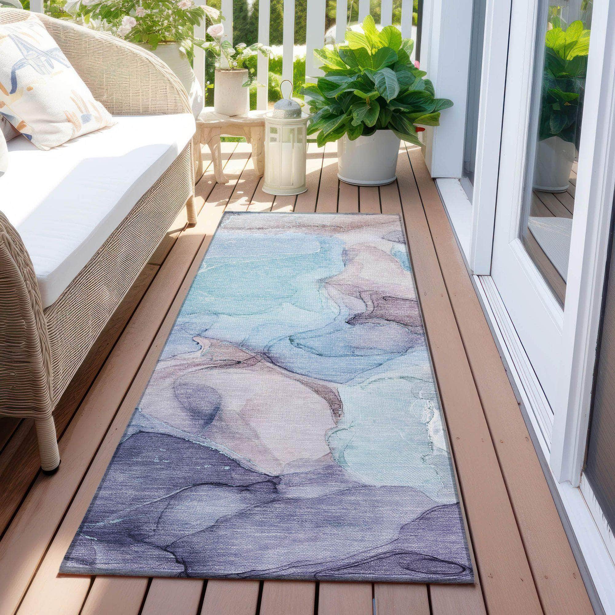Machine Made ACN504 Navy Blue Rugs