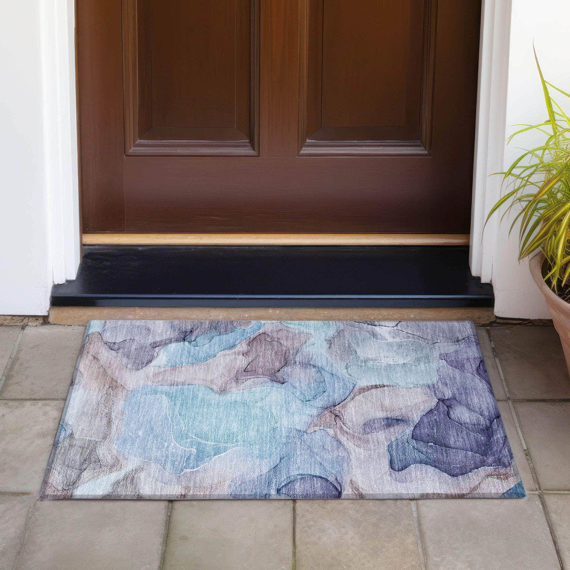 Machine Made ACN504 Navy Blue Rugs