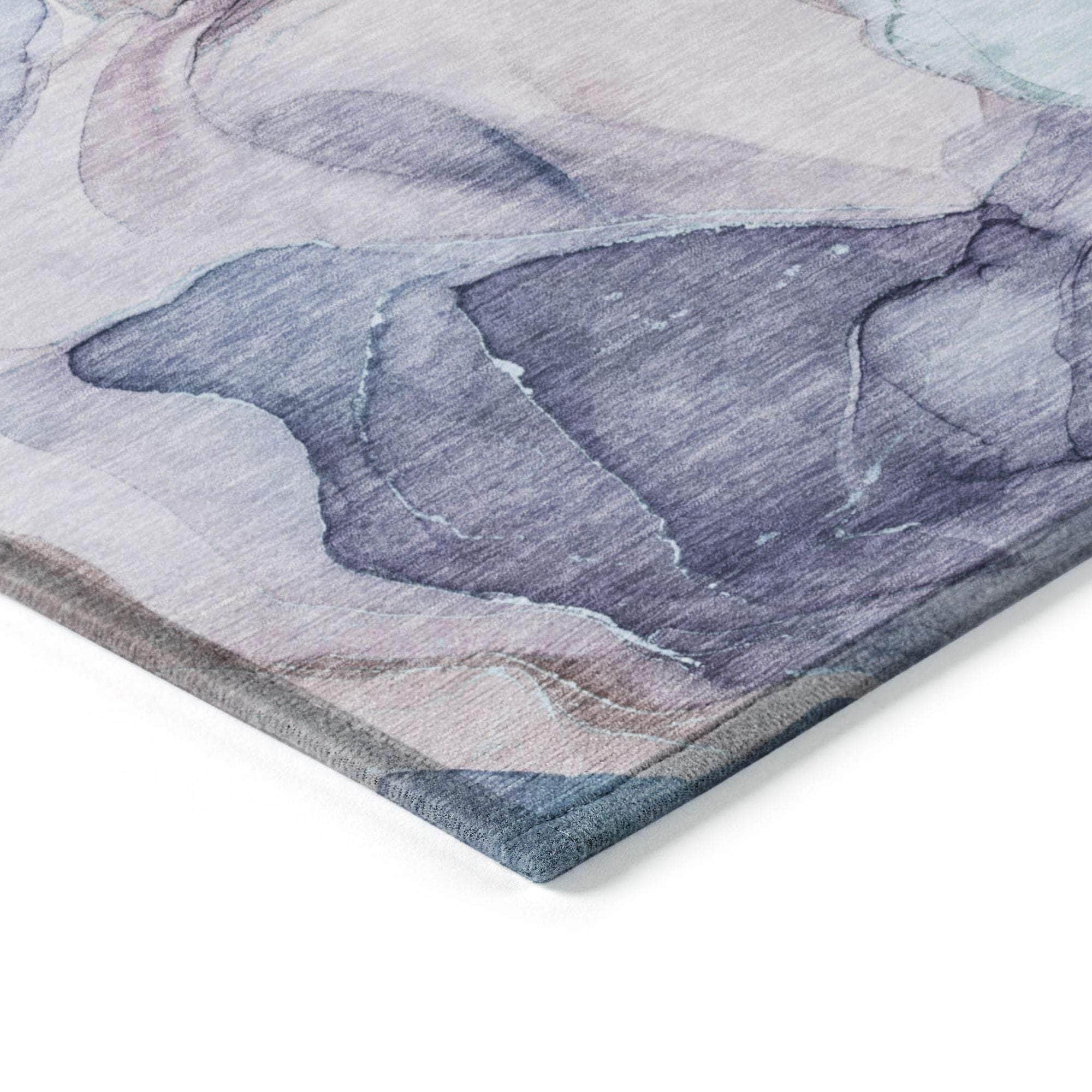 Machine Made ACN504 Navy Blue Rugs
