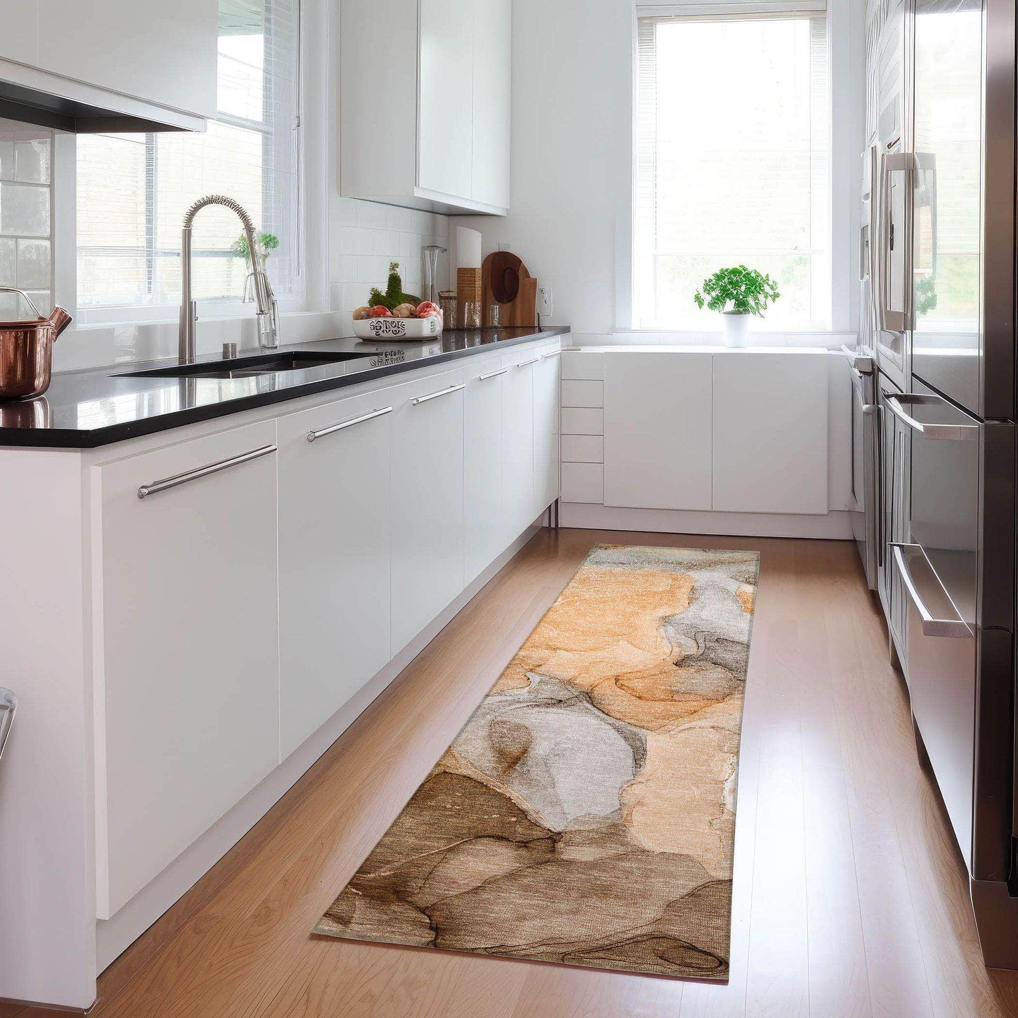 Machine Made ACN504 Orange Rugs