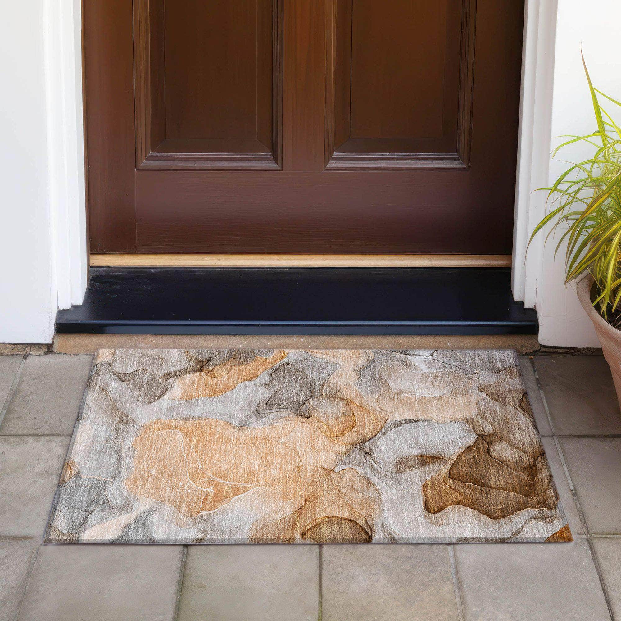 Machine Made ACN504 Orange Rugs
