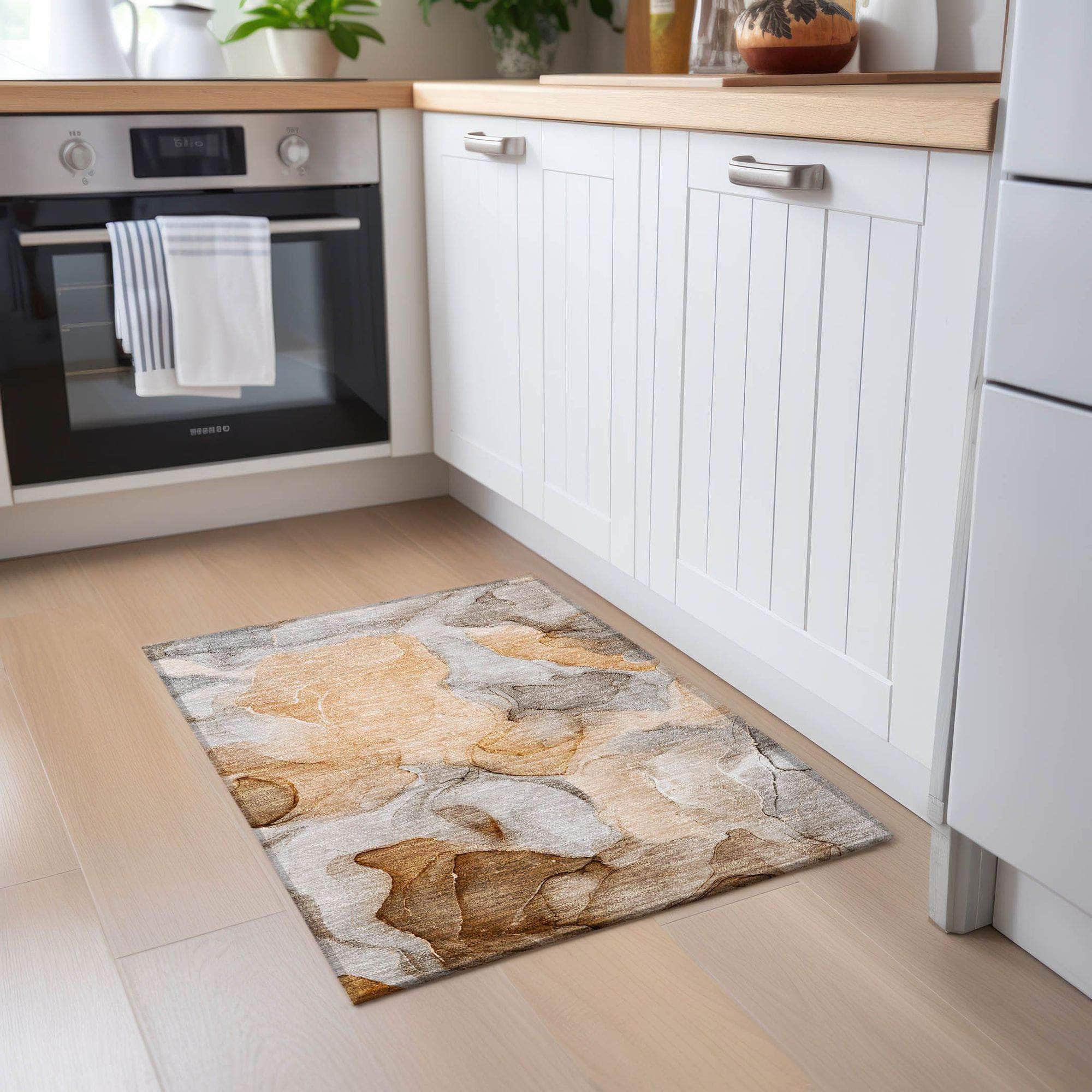 Machine Made ACN504 Orange Rugs