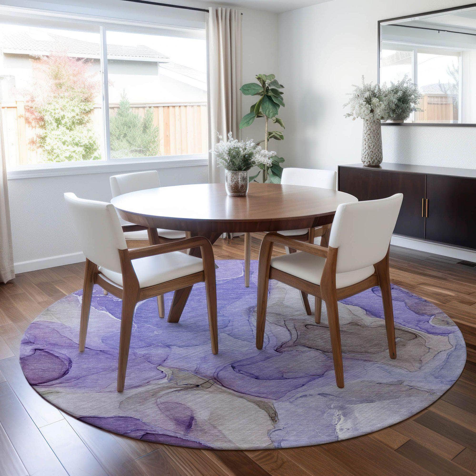 Machine Made ACN504 Purple Rugs