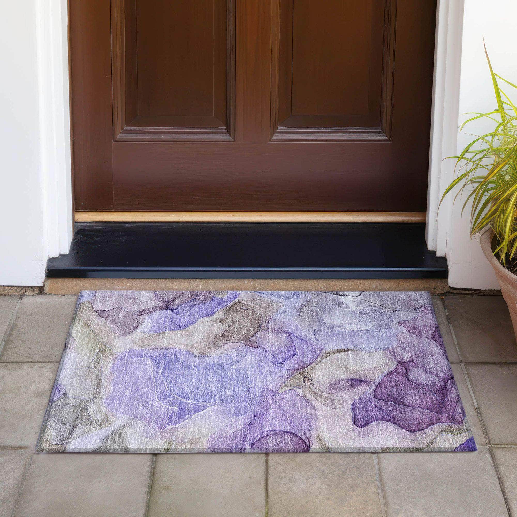 Machine Made ACN504 Purple Rugs