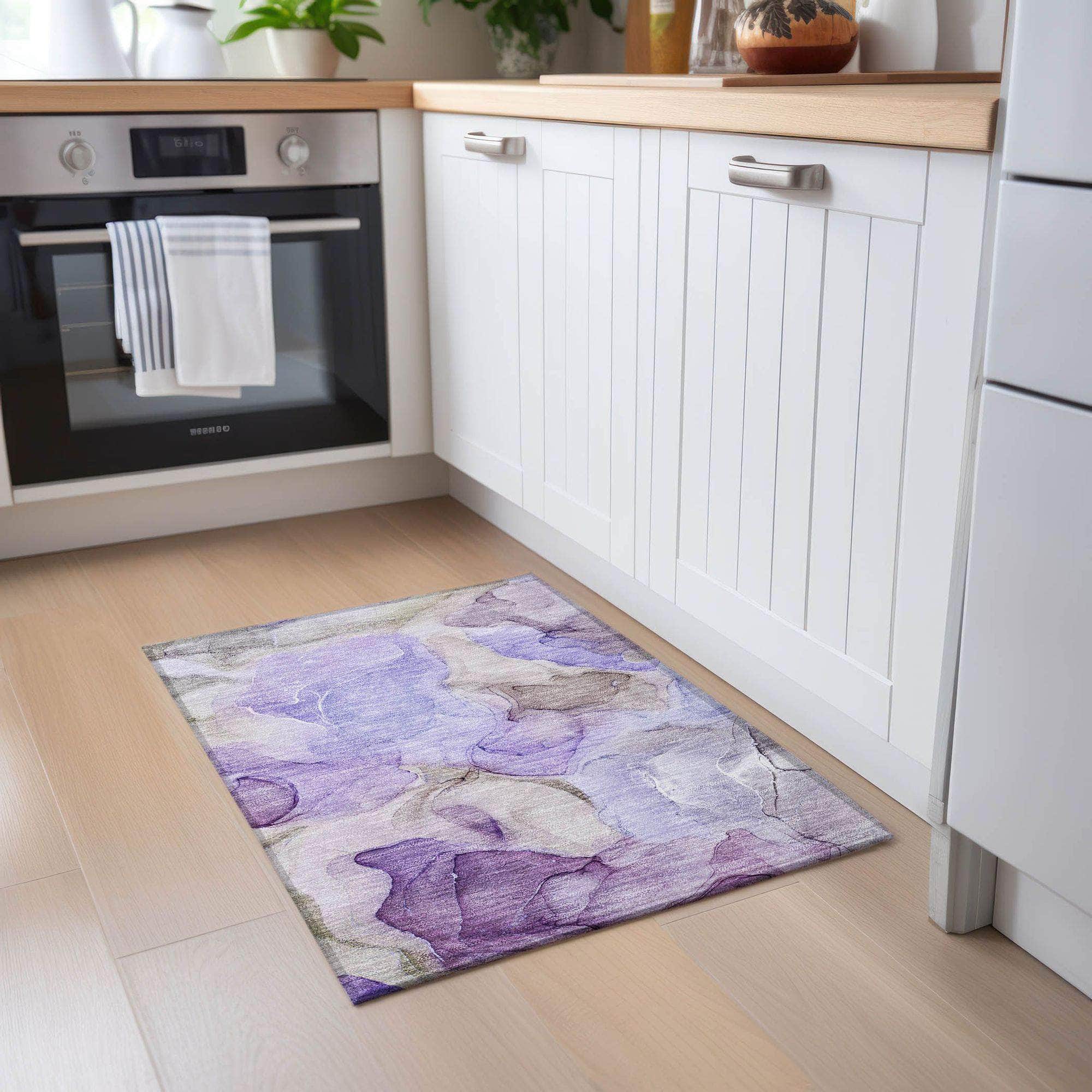Machine Made ACN504 Purple Rugs
